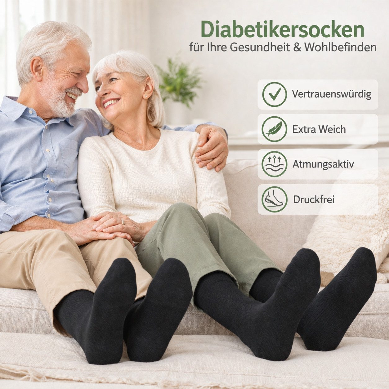 Chili Lifestyle Diabetikersocken Bestcare Gesundheitssocken Herren Damen kurze schwarze Baumwollsocken (Multipack, 8-Paar, ein Design) Venensocke aus weicher Baumwolle Weichbund ohne Gummidruck