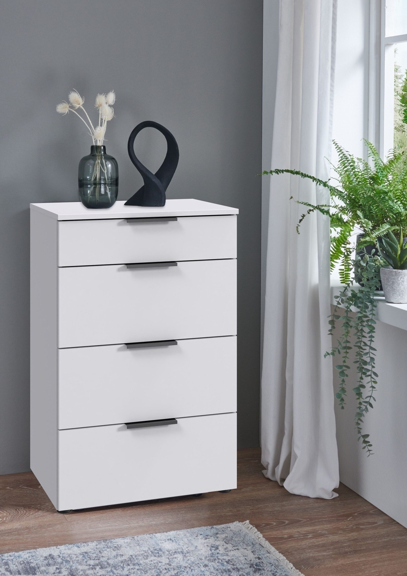 freiraum Hochkommode OXFORD, in WEISS - 54x84x41cm (BxHxT)