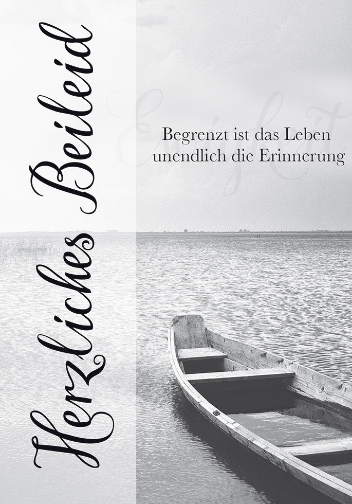 Perleberg Grußkarten Trauer – Beileid – Kondolenz - Beileidskarte im Format 11,5x17cm