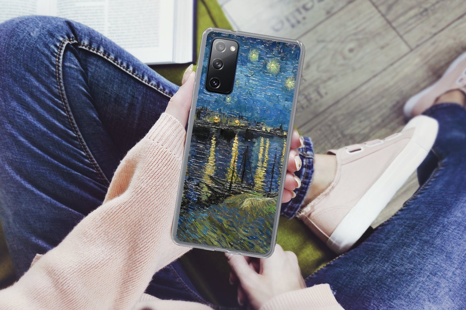 MuchoWow Handyhülle für Samsung Galaxy S20 FE Sternennacht über der Rhone - Van Gogh - Kun, Phone Case, Silikon, Schutzhülle Dünn
