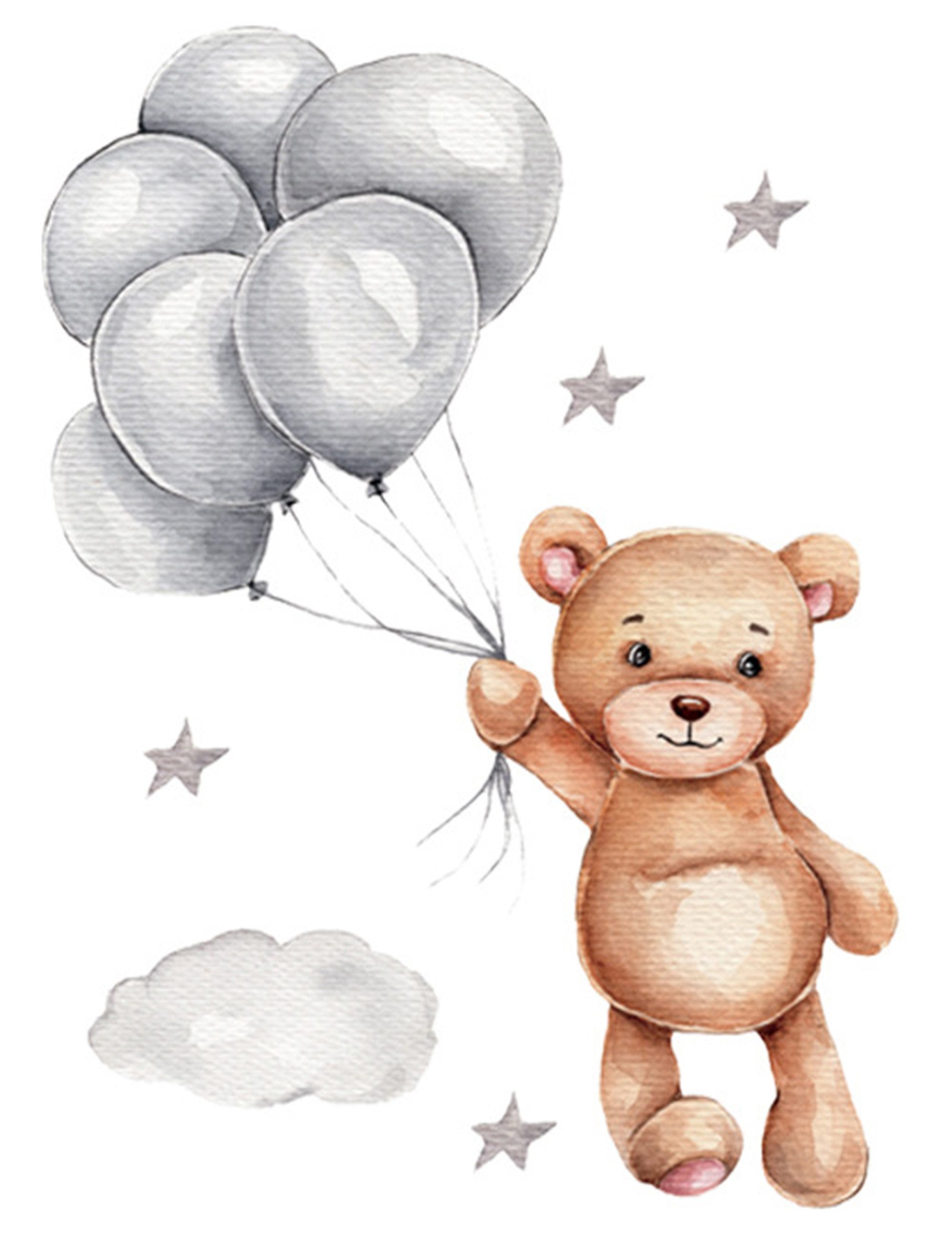 Sipo Wandbild Wandaufkleber Hase, Sterne, Teddybär günstig online kaufen