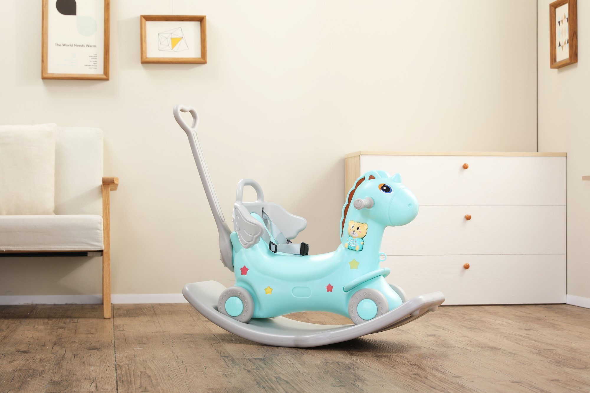 Sweety-Toys Rutscher Sweety Toys 12695 Rutscher Einhorn Wippe Lauflernrad 3 in 1 – Bild 5 von 5