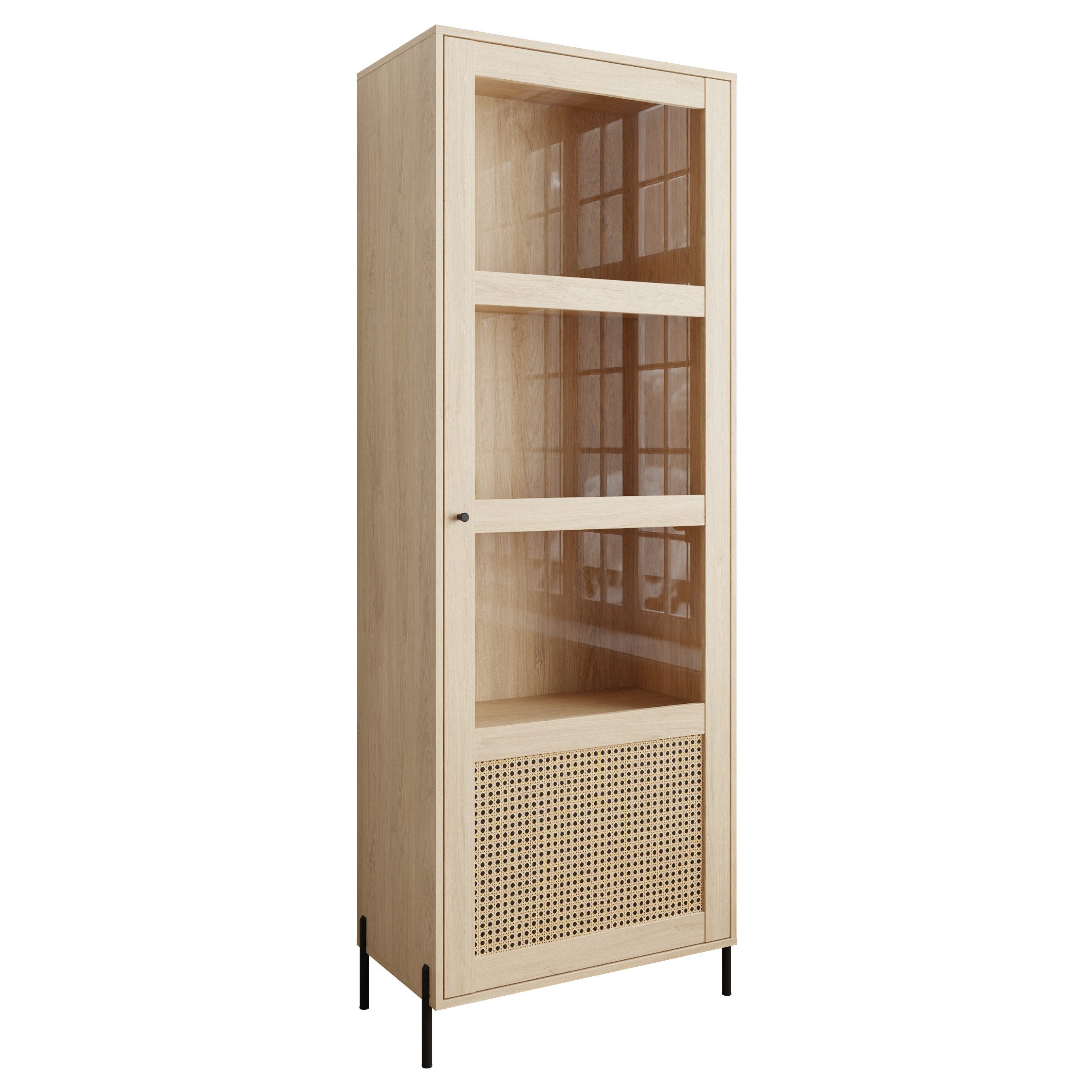 Lookway Standvitrine VIENNA 1D mit Wiener Geflechtimitation