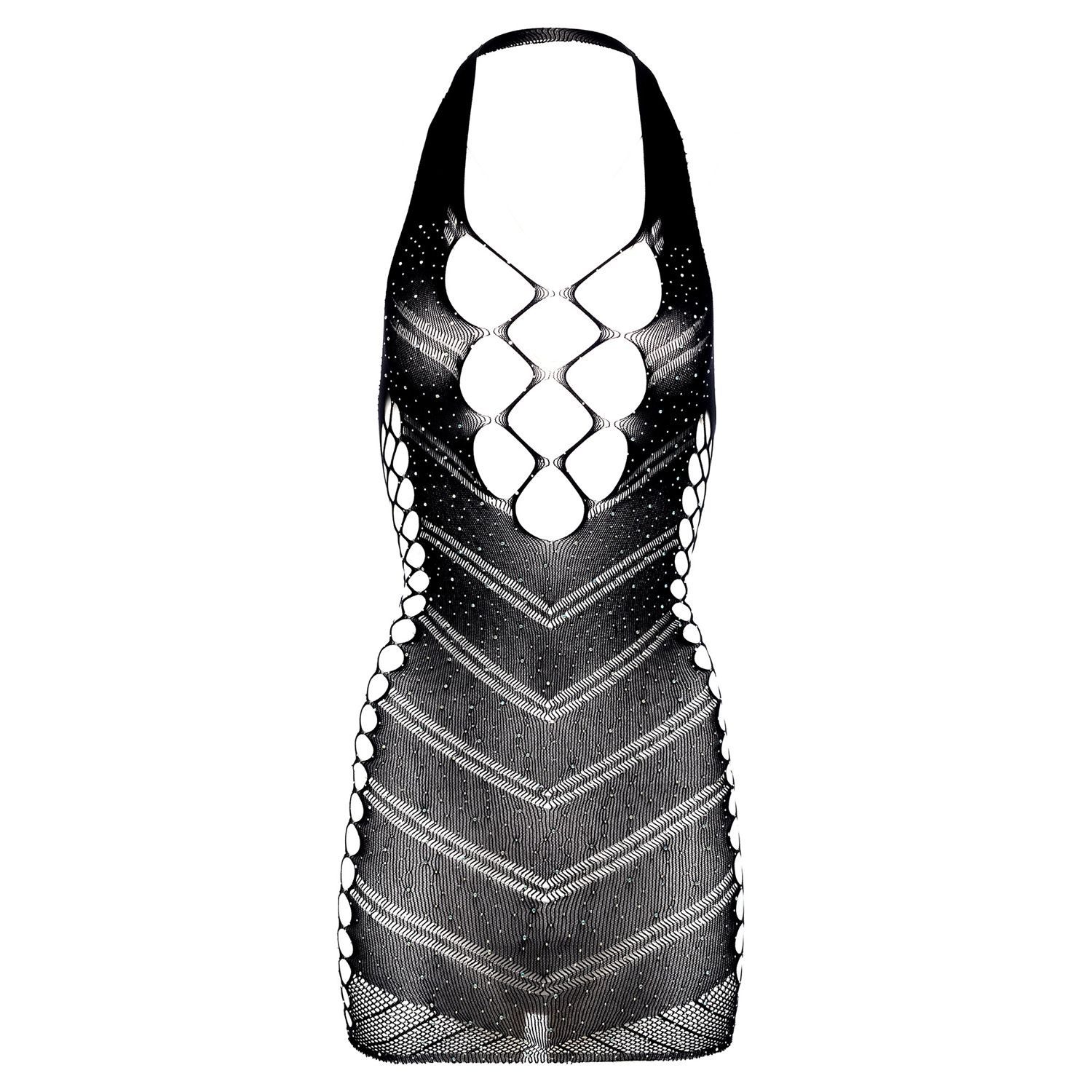 Negligé Kleid Glitter - Schwarz
