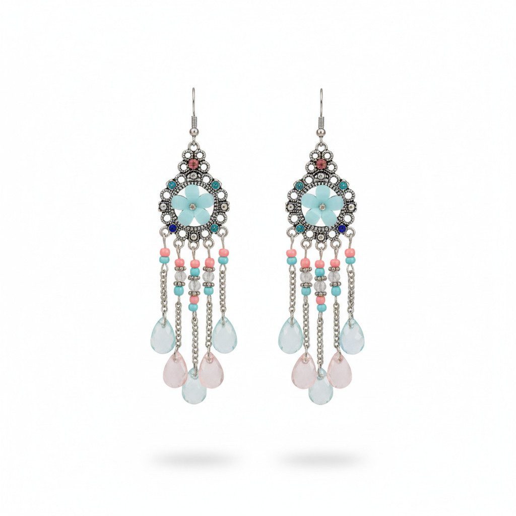 The Beauty House Ohrring-Set Vintage Boho Ohrringe Damen – Ethno Statement Schmuck Edelstein