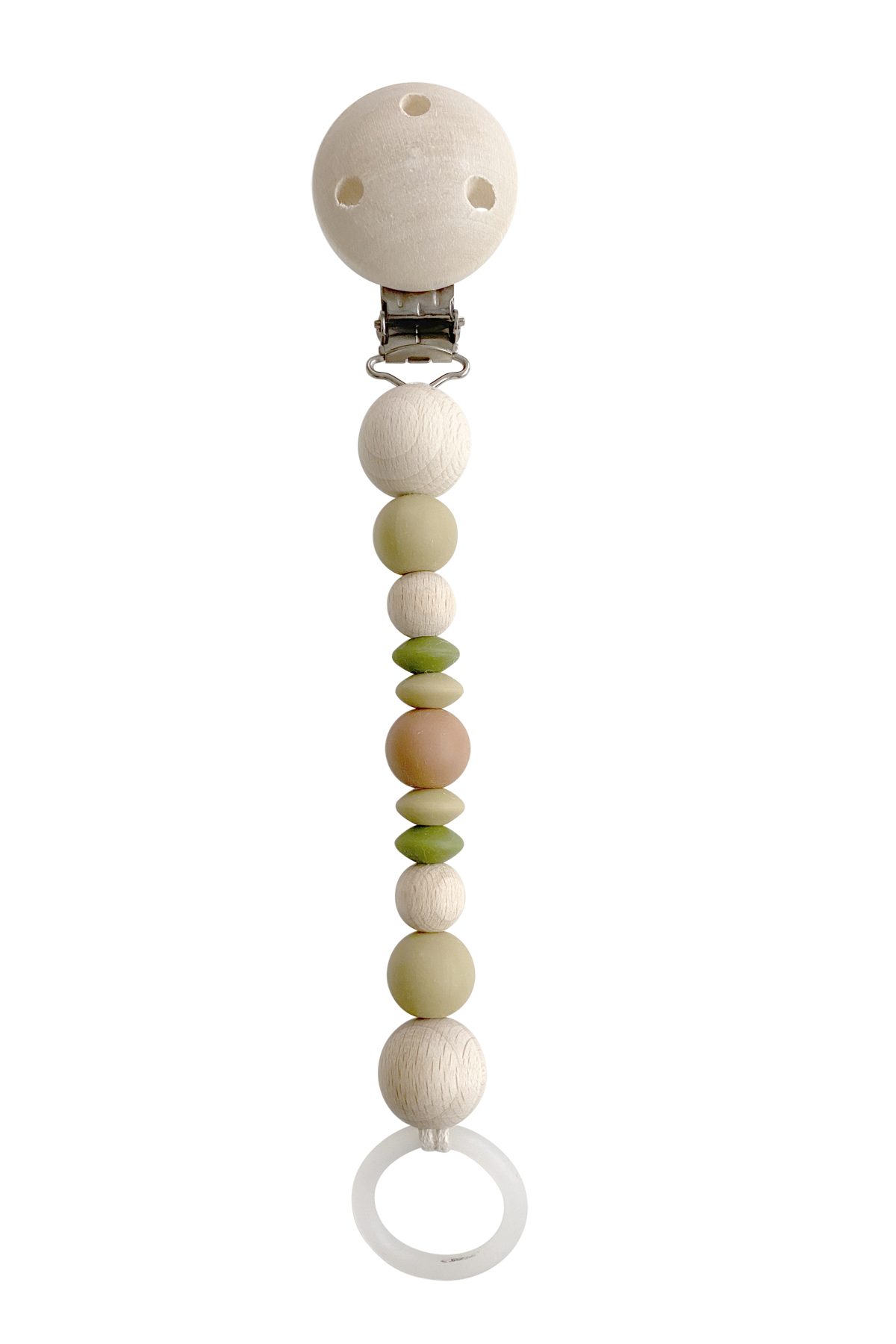 Schnullerbefestigung Schnullerkette Earth/Olive
