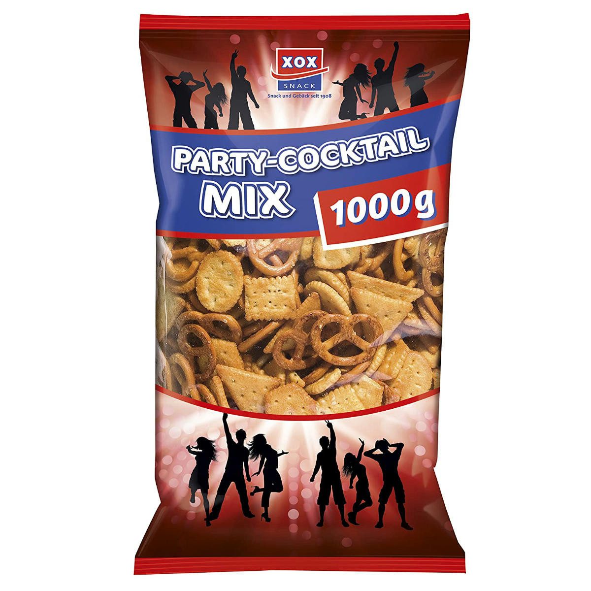 XOX Knabberei, XOX Party Cocktailmix gesalzenes Laugen und Weizengebäck 1000g