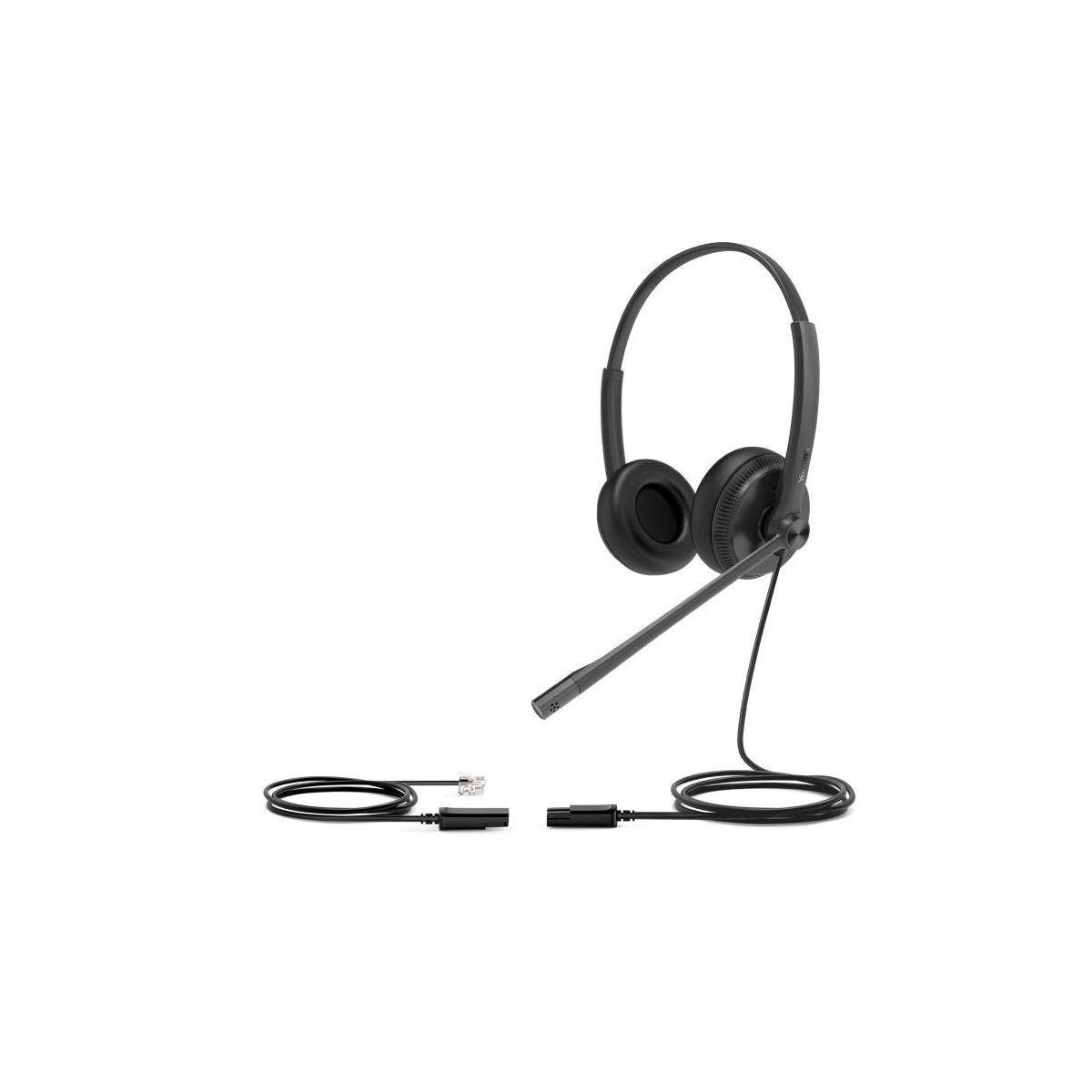 Yealink YHS34 DUAL - Breitband-Headset mit Leder-Ohrpolstern für... DECT-Telefon