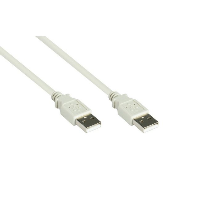 GOOD CONNECTIONS Anschlusskabel USB 2.0 Stecker A an Stecker A grau 1 8m USB-Kabel (1.8 cm)