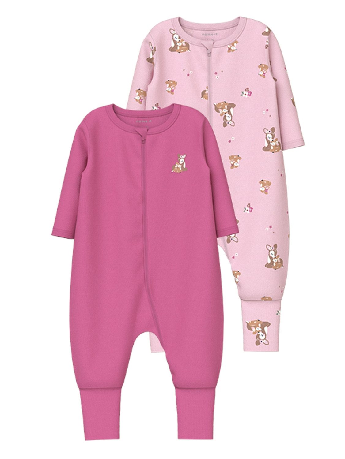 Name It Schlafanzug NBFNIGHTSUIT 2P ZIP FF ROSE DEER NOOS (Packung, 2 tlg)