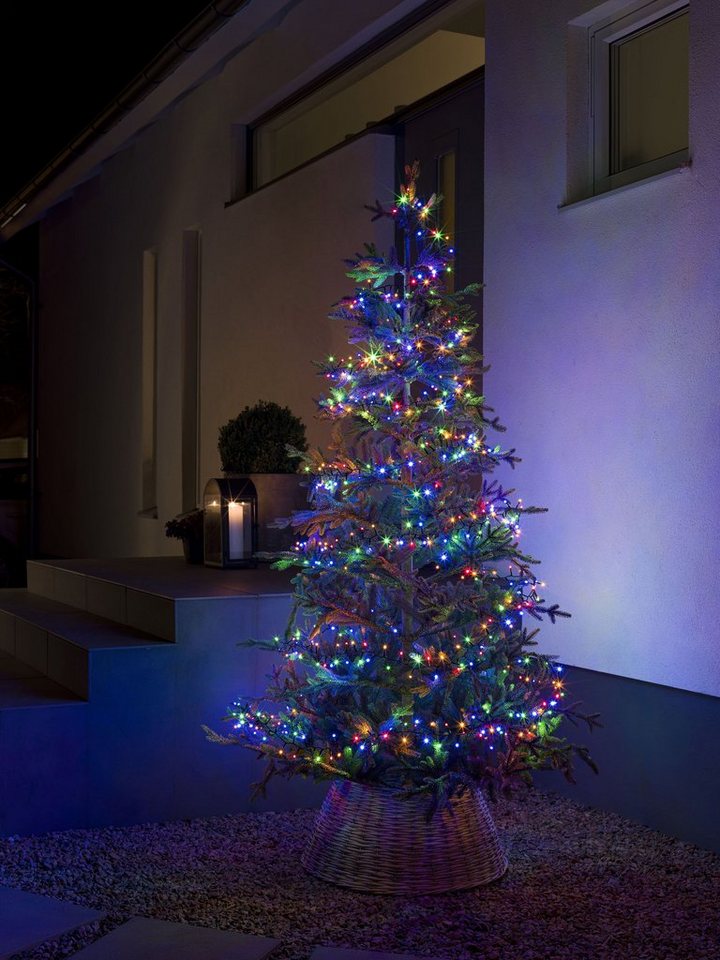 KONSTSMIDE LED-Lichterkette Weihnachtsdeko aussen, 600-flammig, Micro LED  Compactlights, 600 bunte Dioden, Trafobetriebener Artikel für den  Außenbereich