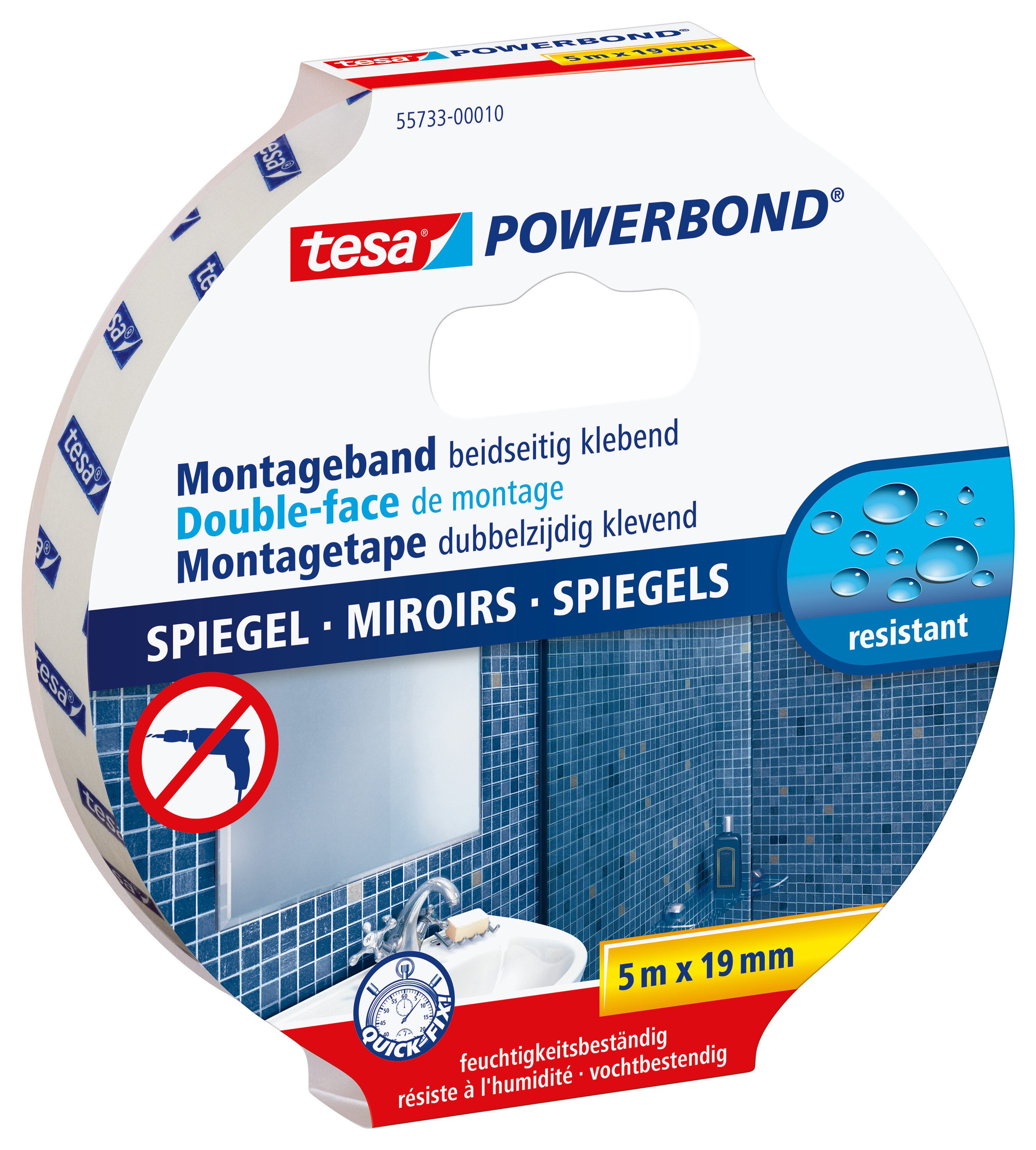 Doppelklebeband POWERBOND Spiegel Doppelseitiges Klebeband