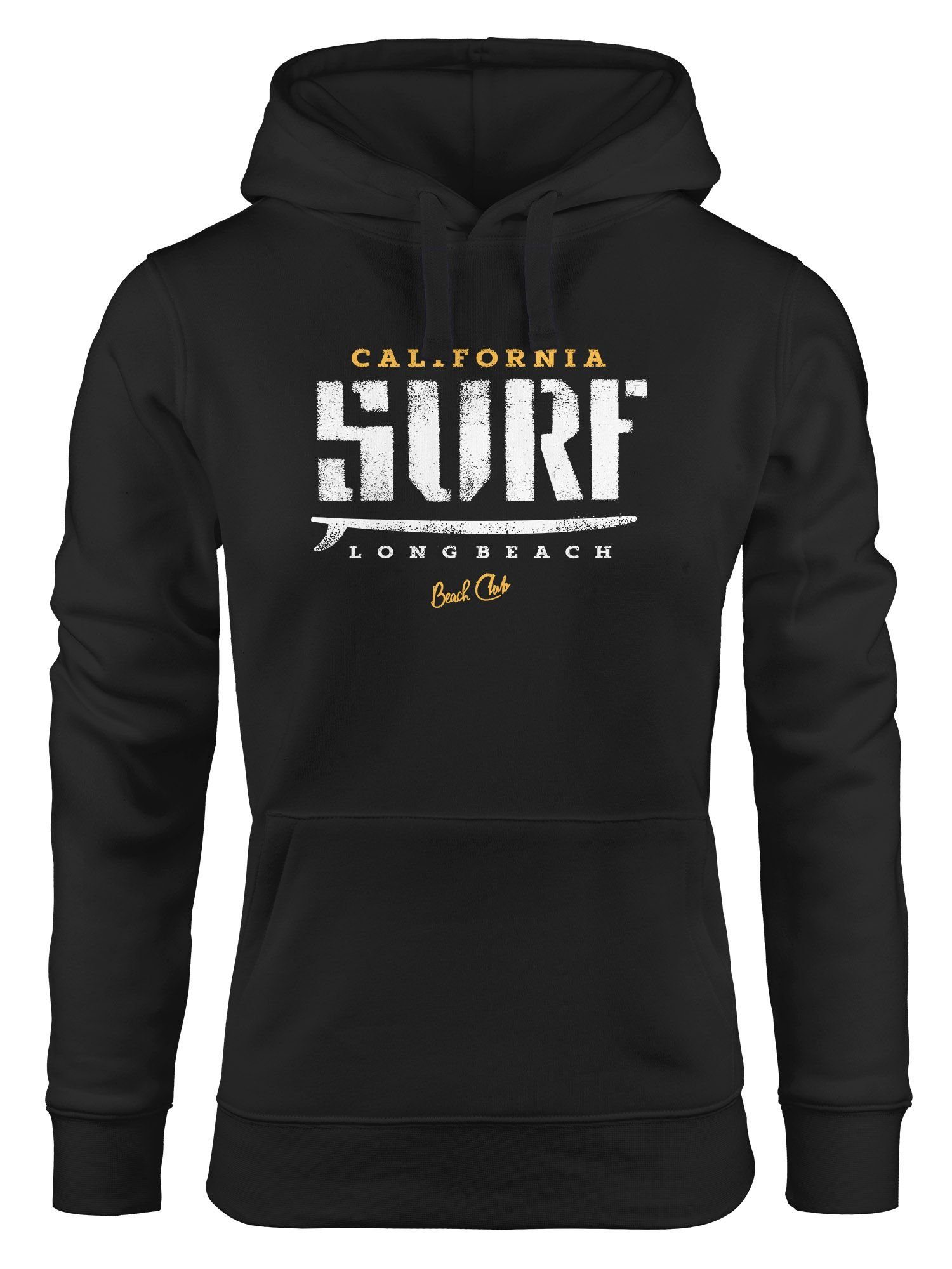 Neverless Hoodie Hoodie Damen Surf-Brett Design Kapuzen-Pullover Neverless® schwarz