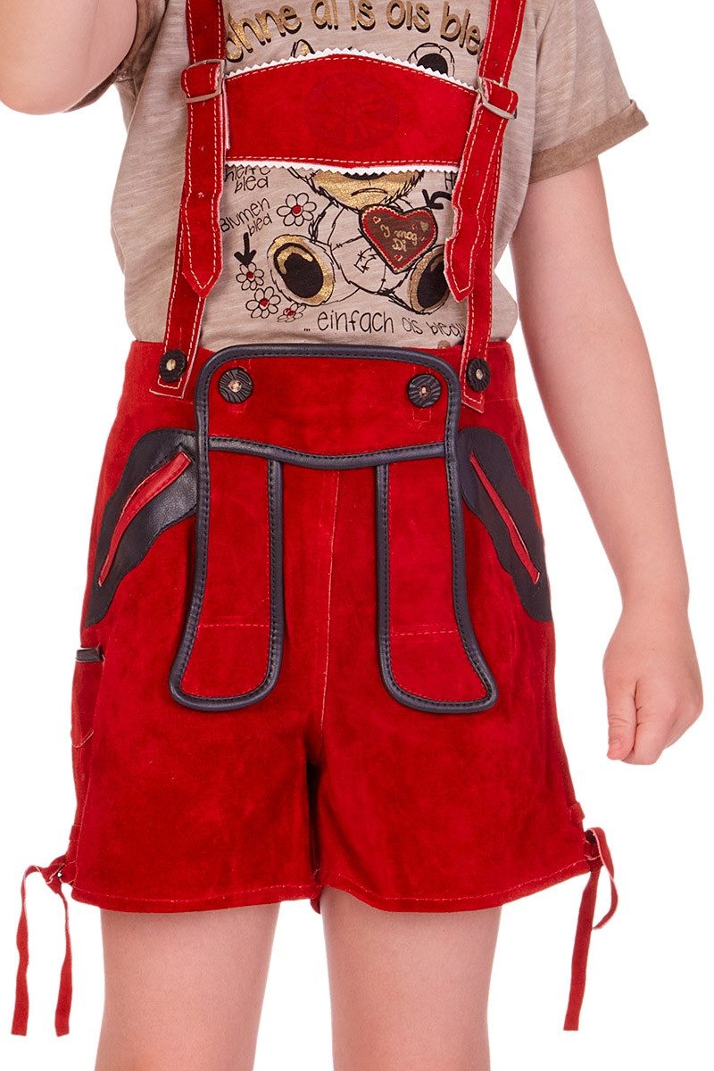 Isar-Trachten Lederhose Lederhose Kinder - JASCHA - rot