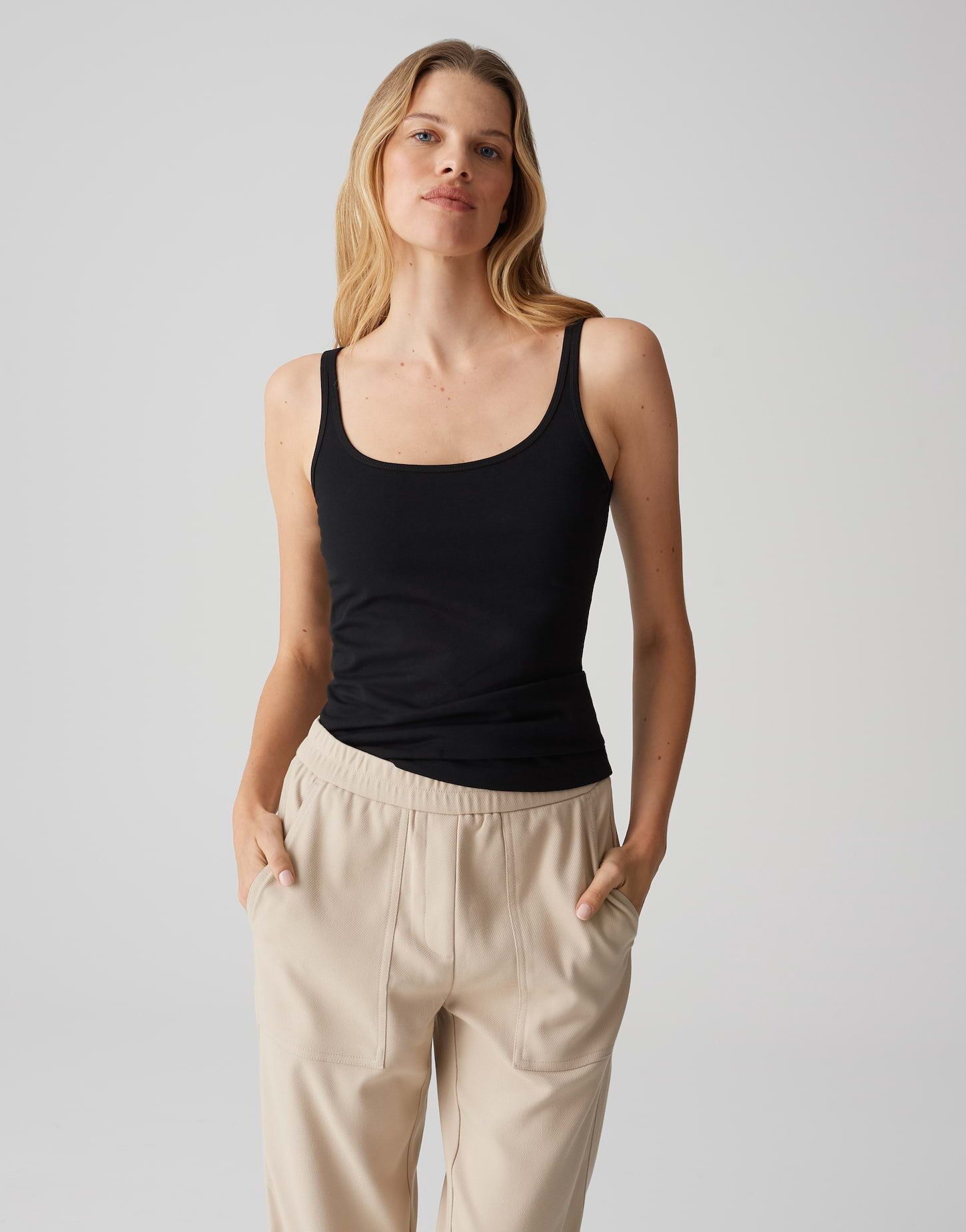 OPUS Trägertop Trägertop INA Slim aus stretchigem BCI Cotton Mix