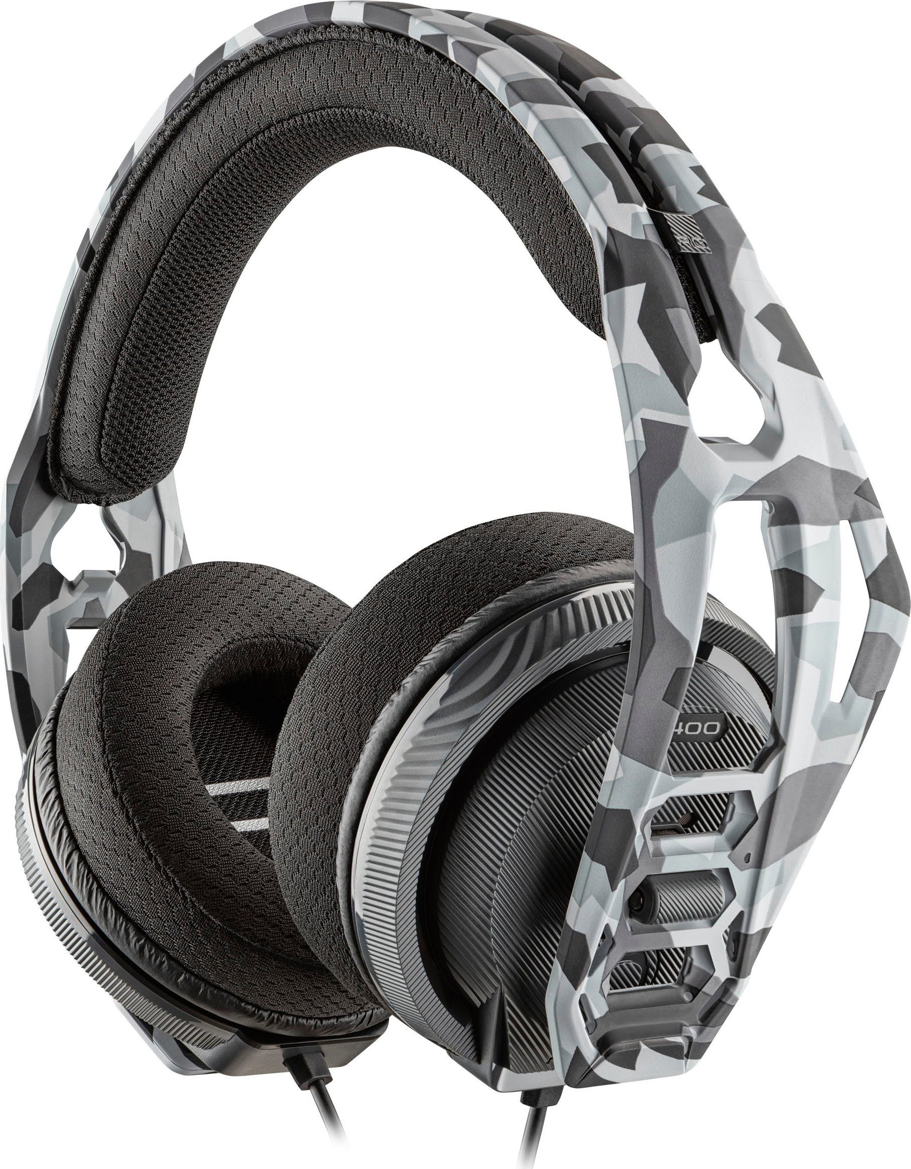 (Mikrofon Nacon 400HS Ear, Klinke nacon Gaming-Headset, PS4-Lizenz) kabelgebunden, Camo-schwarz, mm Mac, Over RIG abnehmbar, Gaming- Stereo, 3,5 PC, Headset
