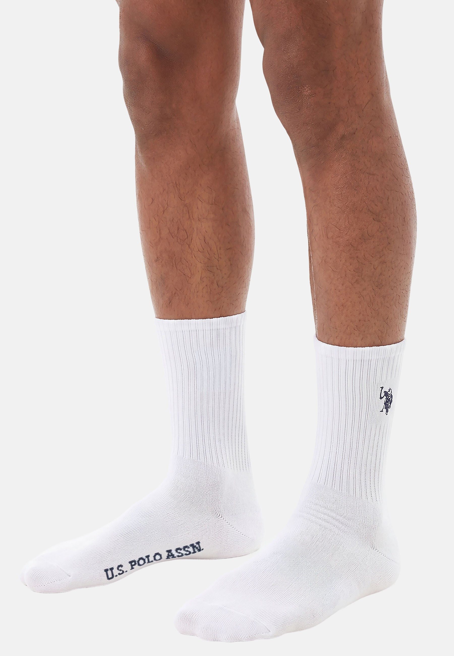U.S. Polo Assn. Tennissocken USRydr – Herren 6er Pack mit Logo-Stickerei Weicher Materialmix, gerippte Struktur und hoher Tragekomfort