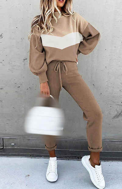 AFAZ New Trading UG Schwitzanzug Damen-Pyjama-Set mit langen Ärmeln, sportlich, lässig, 2-teilig