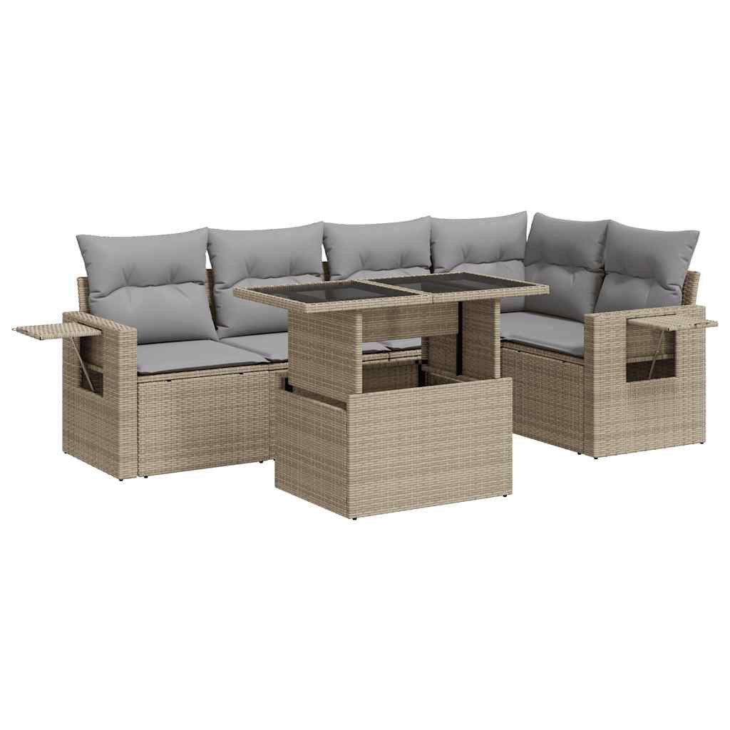 vidaXL Gartenlounge-Set 6-tlg. Garten-Sofagarnitur mit Kissen günstig online kaufen
