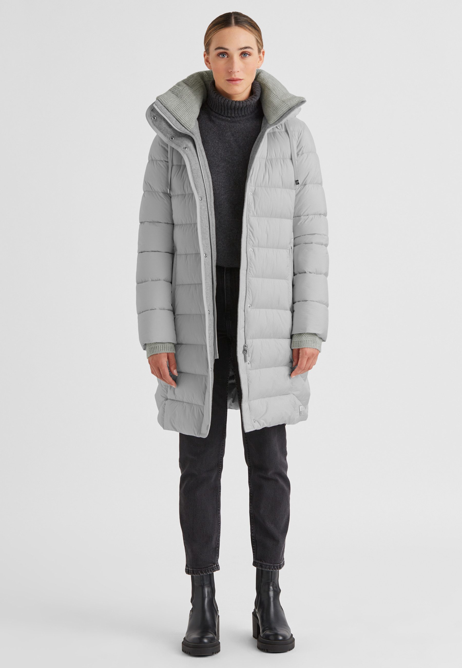 Milestone Steppmantel MSAdara Damen Steppjacke Lang Mantel gesteppt schlanke Passform