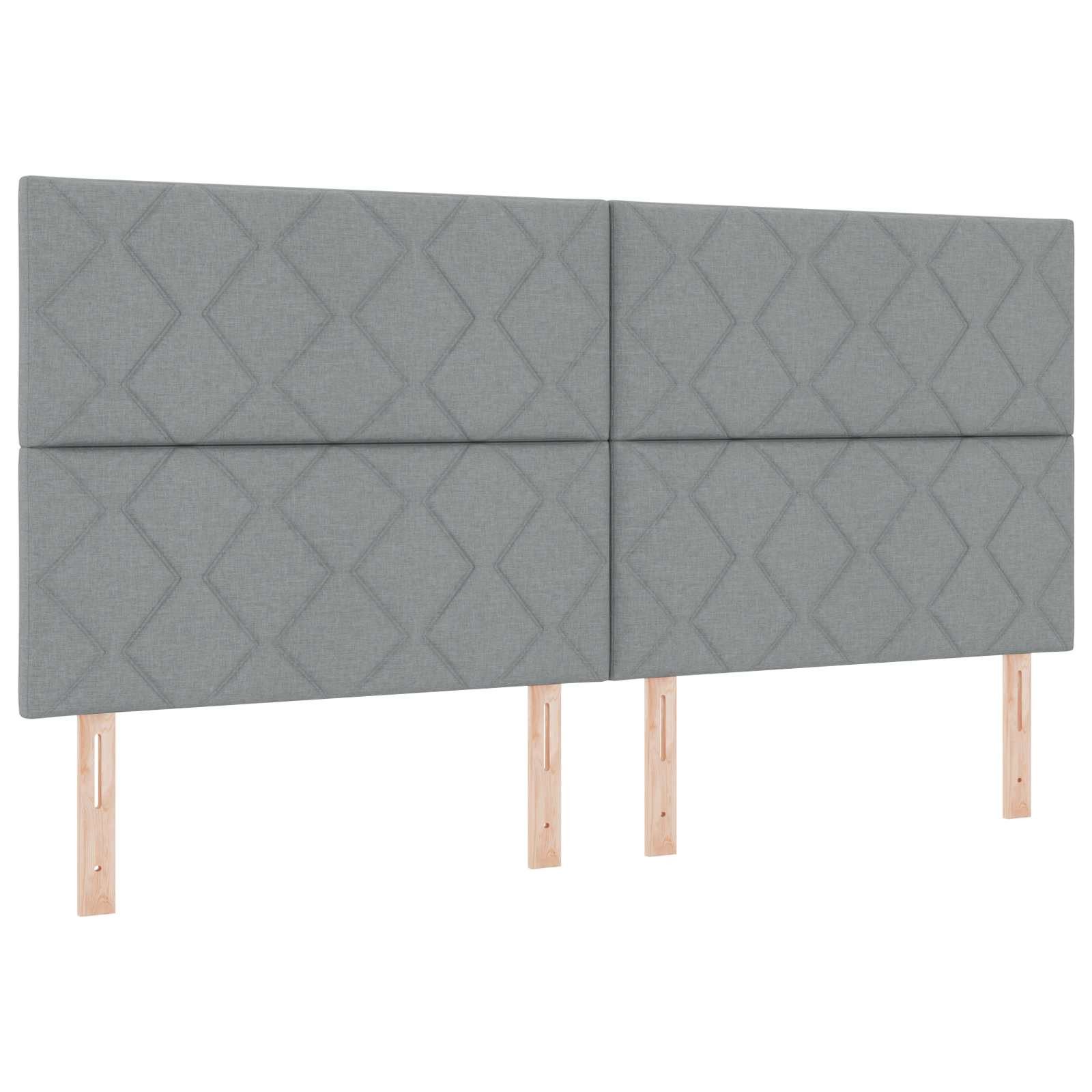 vidaXL Bett LED-Speicherbett mit Matratze Hellgrau 200 x 200 cm Stoff (1-tlg)