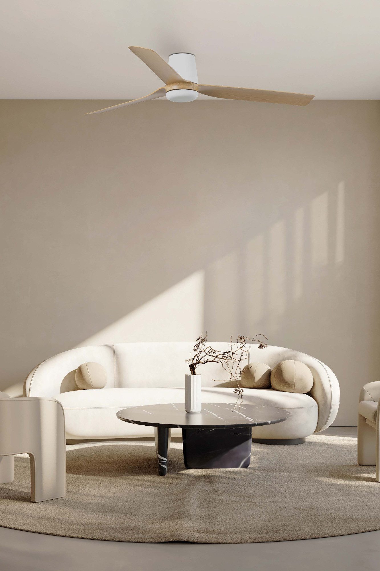 FARO Barcelona Deckenventilator DC Deckenventilator Punt Tub WE-AH, Timer