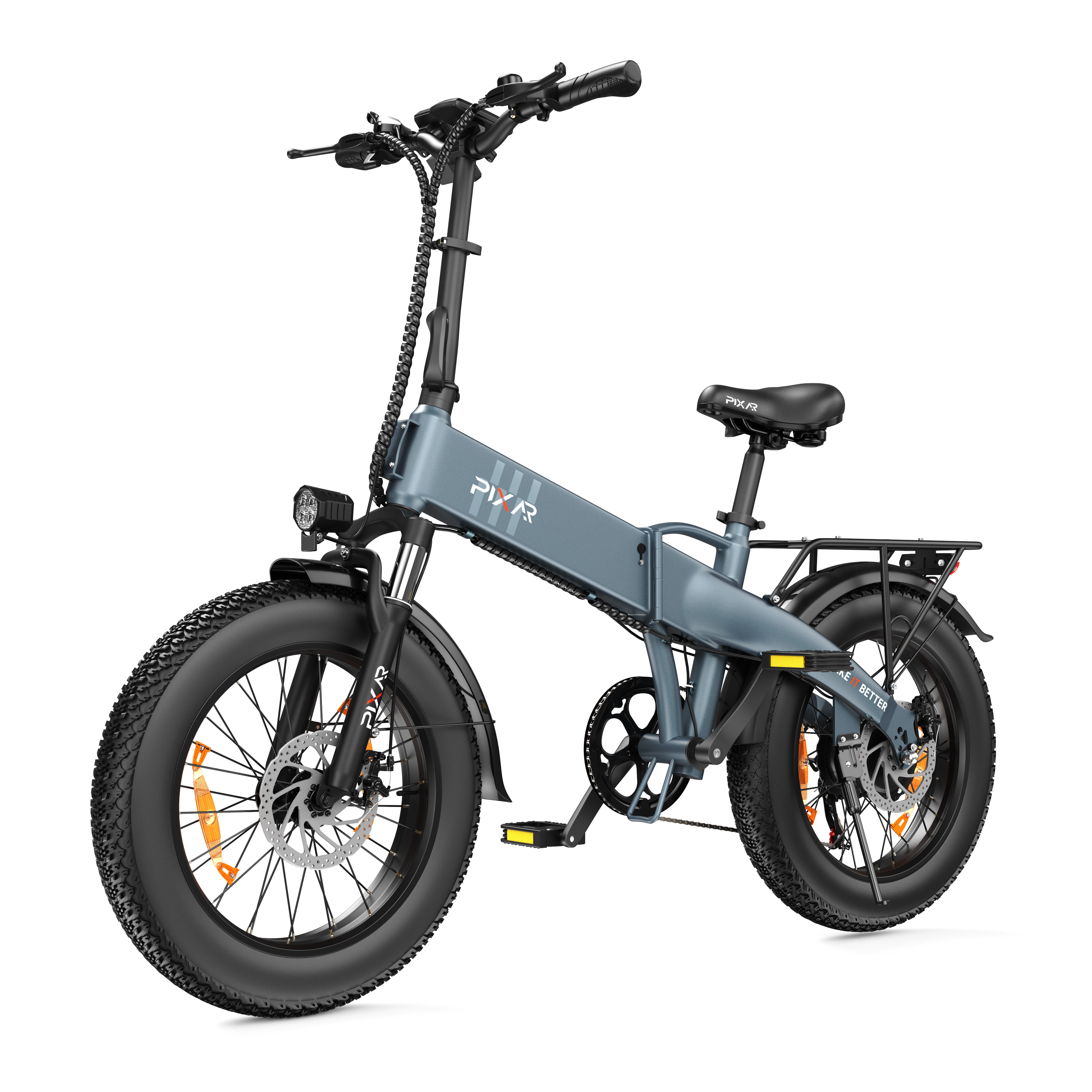 PIXAR E-Bike Cityrad F2 Elektrofahrrad 20 Zoll Fatbike Klapprad, 48 V 15 Ah, 7 Gang, bürstenloser Hinterradnabenmotor, 720 Wh, (Packung), 250 W, bis zu 100 km, 25 km/h, Shimano 7-Gang, 5 Unterstützungsstufen
