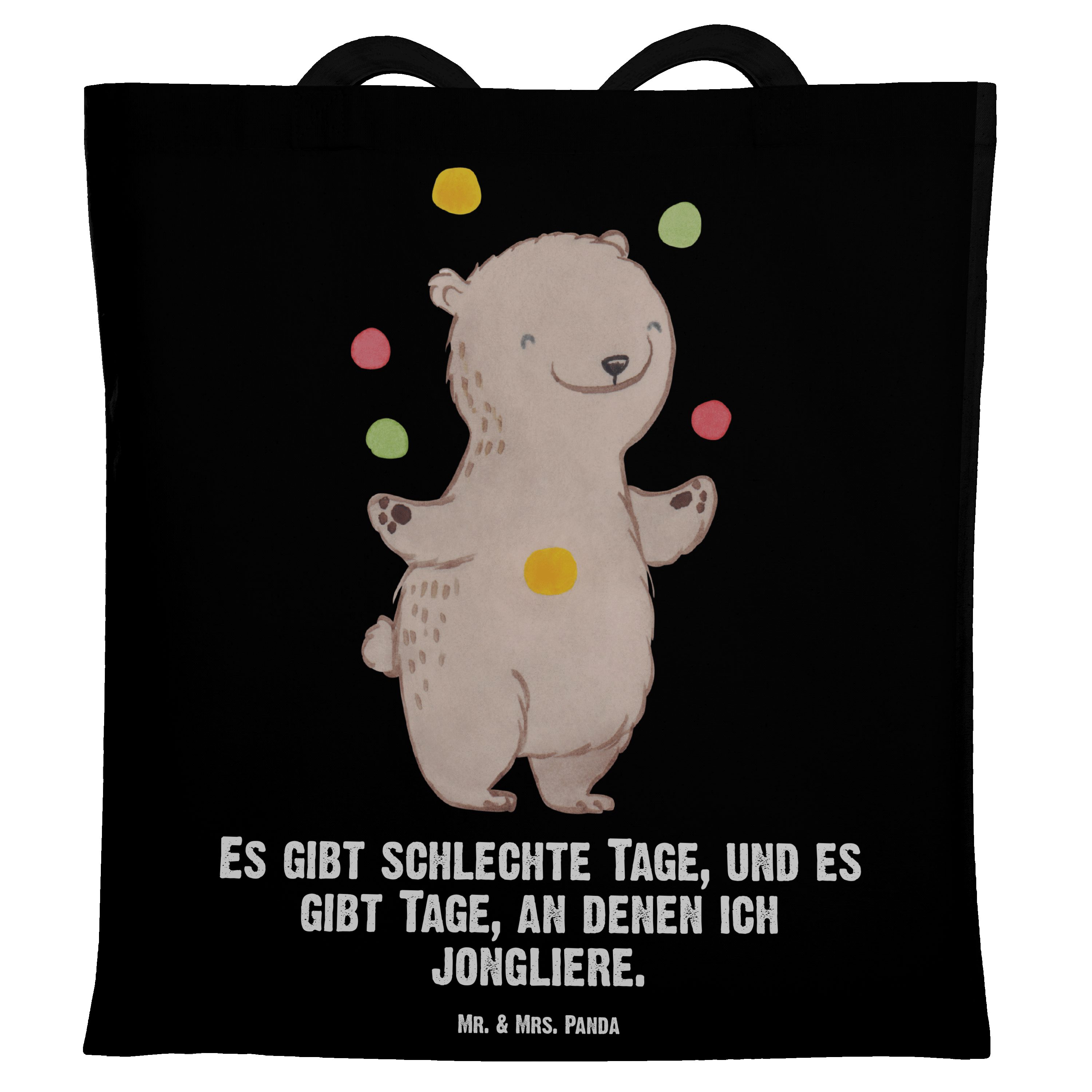 - D Geschenk, Beutel, Mrs. Tragetasche & Mr. Bär Artistik, Schwarz Zirkus, Tage Jonglieren - (1-tlg) Panda