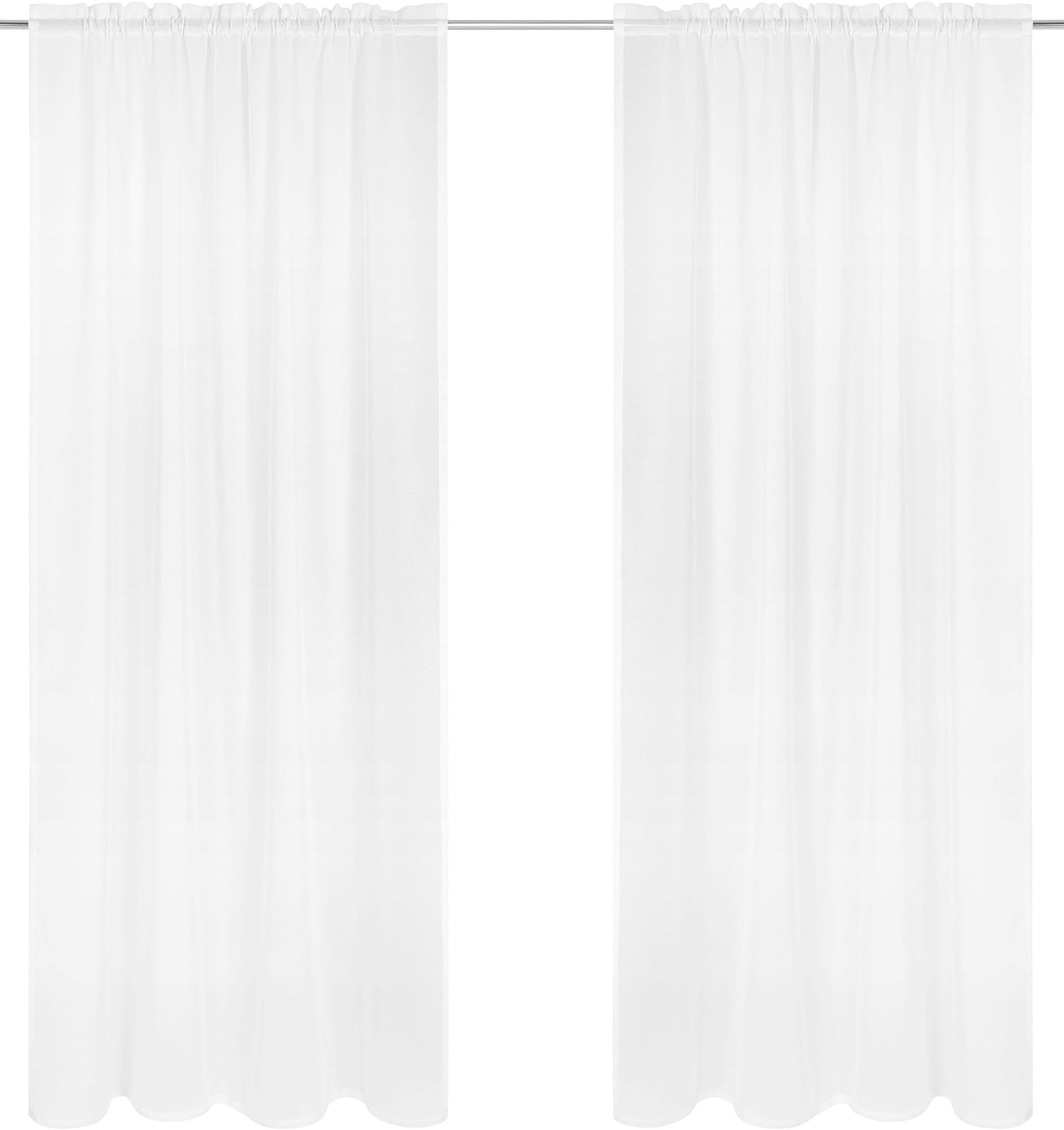 Gardine Dolly, my home, Stangendurchzug (1 St), transparent, Polyester, transparent, Stangendurchzug, gewebt, gemustert, verschiedene Größen weiß | Fertiggardinen