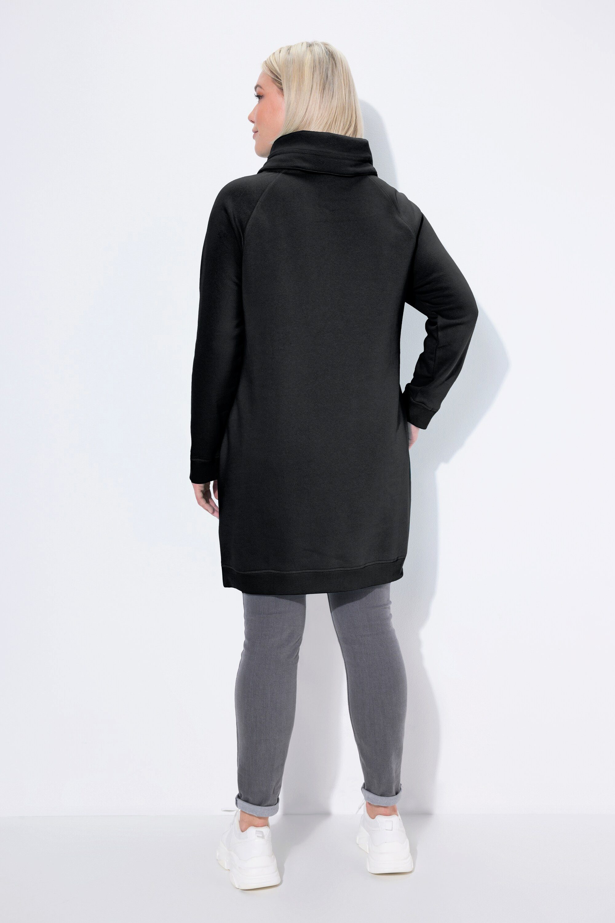 Ulla Popken Jerseykleid Sweatkleid Stehkragen Langarm Taschen