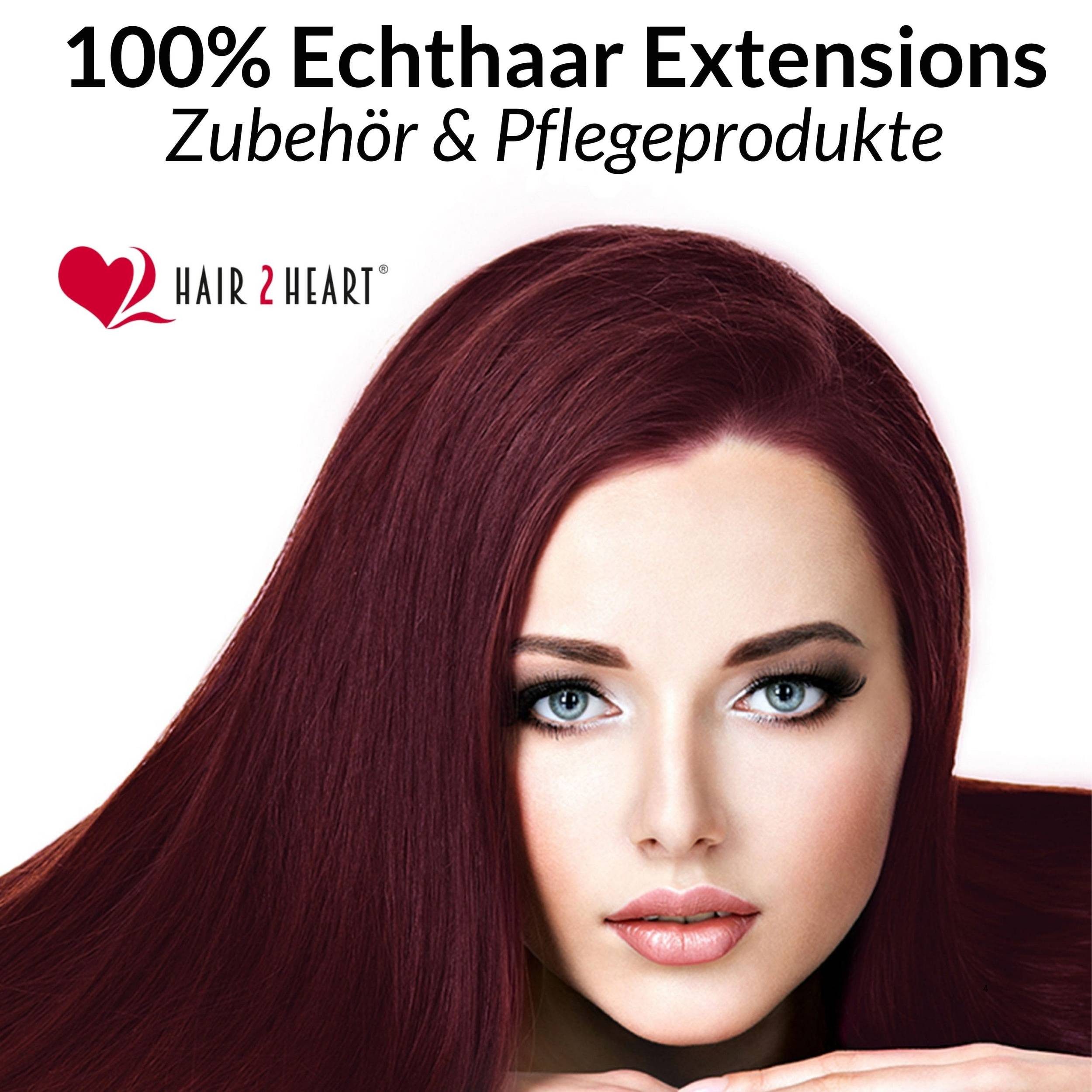hair2heart Echthaar-Extension Tape Extensions glatt #55/66 Hellbraun Violett 40cm