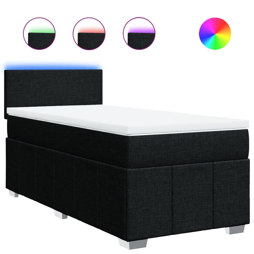 vidaXL Bett Boxspringbett mit Matratze Schwarz günstig online kaufen