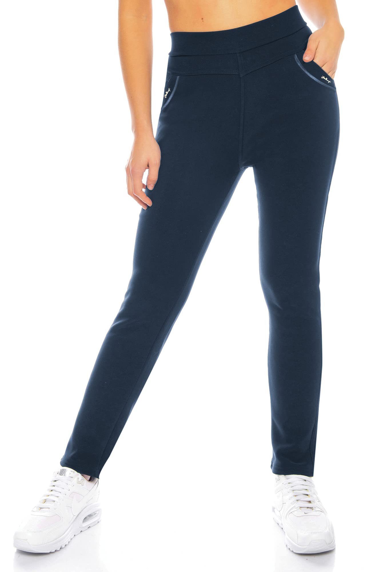 Thermohose Damen Winter gefüttert warm Innenfleece Winterhose elegant & stretch
