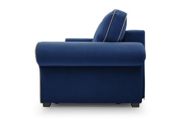 Beautysofa 3-Sitzer BELLO, in Retro-Stil, Bettkasten, Wellenfedern, für Wohnzimmer, Dreisitzer Sofa aus Veloursstoff, inklusive Schlaffunktion