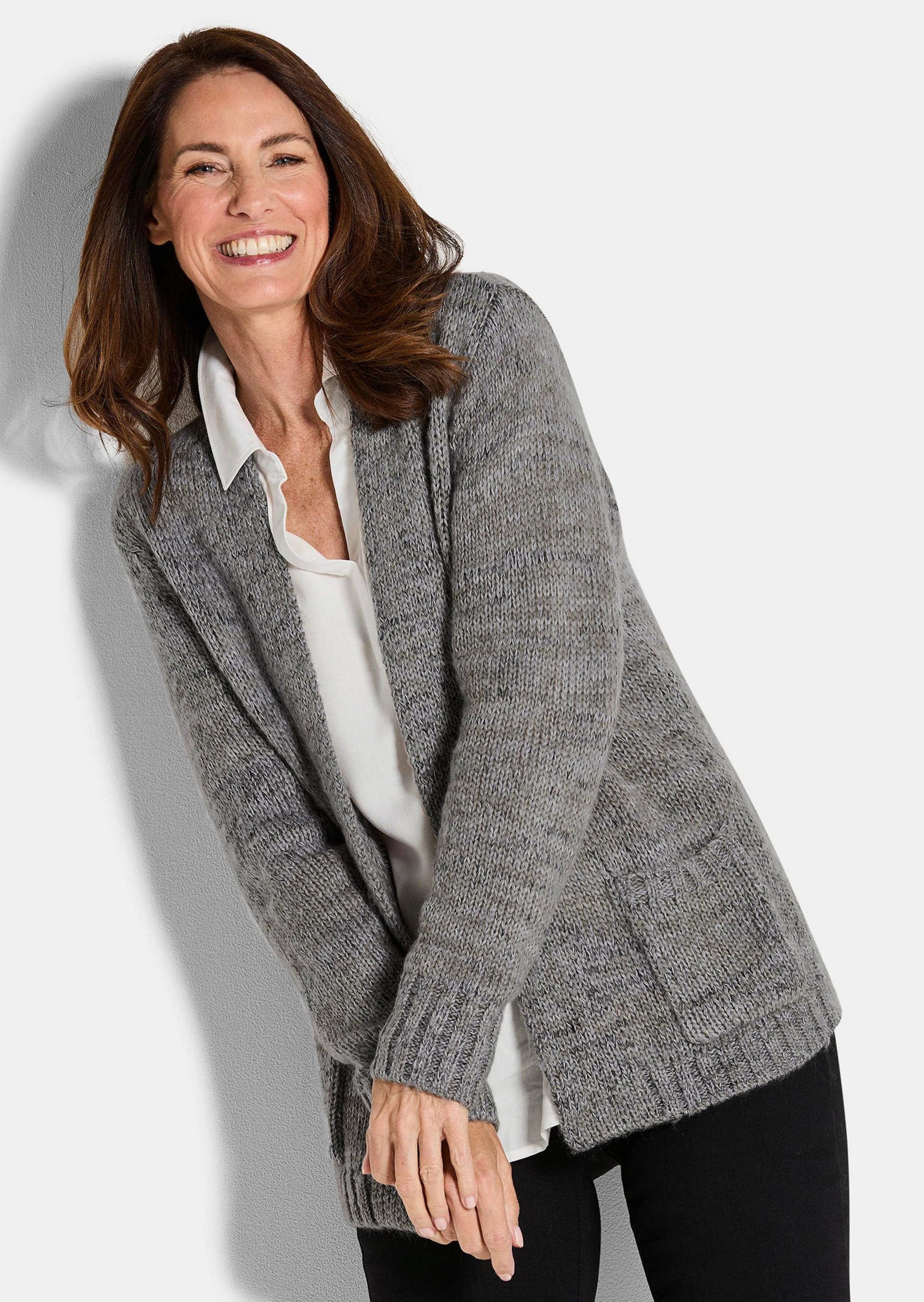 GOLDNER Strickjacke Langarm Melange-Cardigan, flauschig Weiche günstig online kaufen