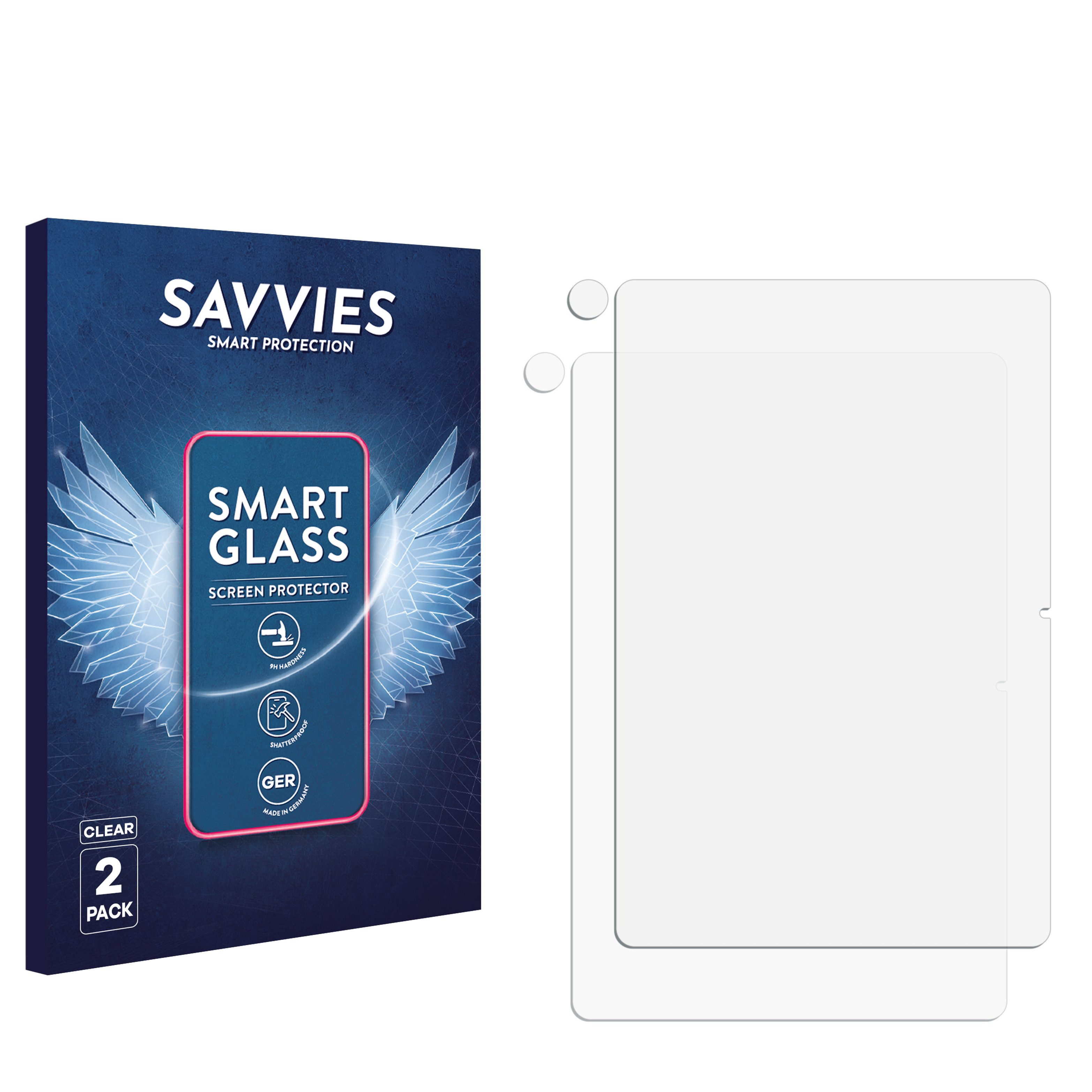 Savvies Displayschutzglas Schutzglas Panzer für Lenovo Tab M11 (Display+Kamera), 2 Stück, Schutzfolie Display Schutz Glas Folie klar