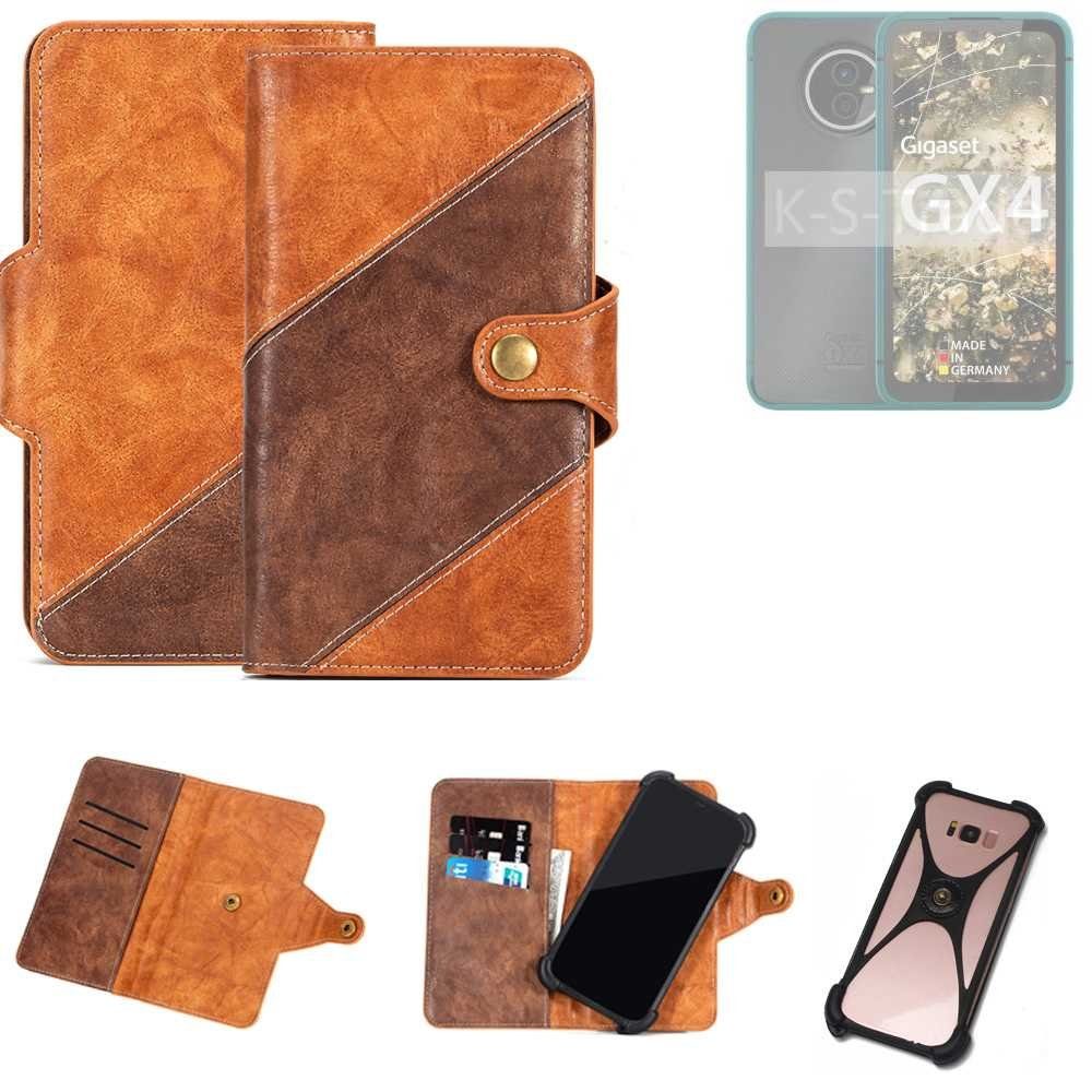 K-S-Trade Handyhülle für Gigaset GX4, Handyhülle Schutzhülle Bookstyle Case Wallet-Case Cover