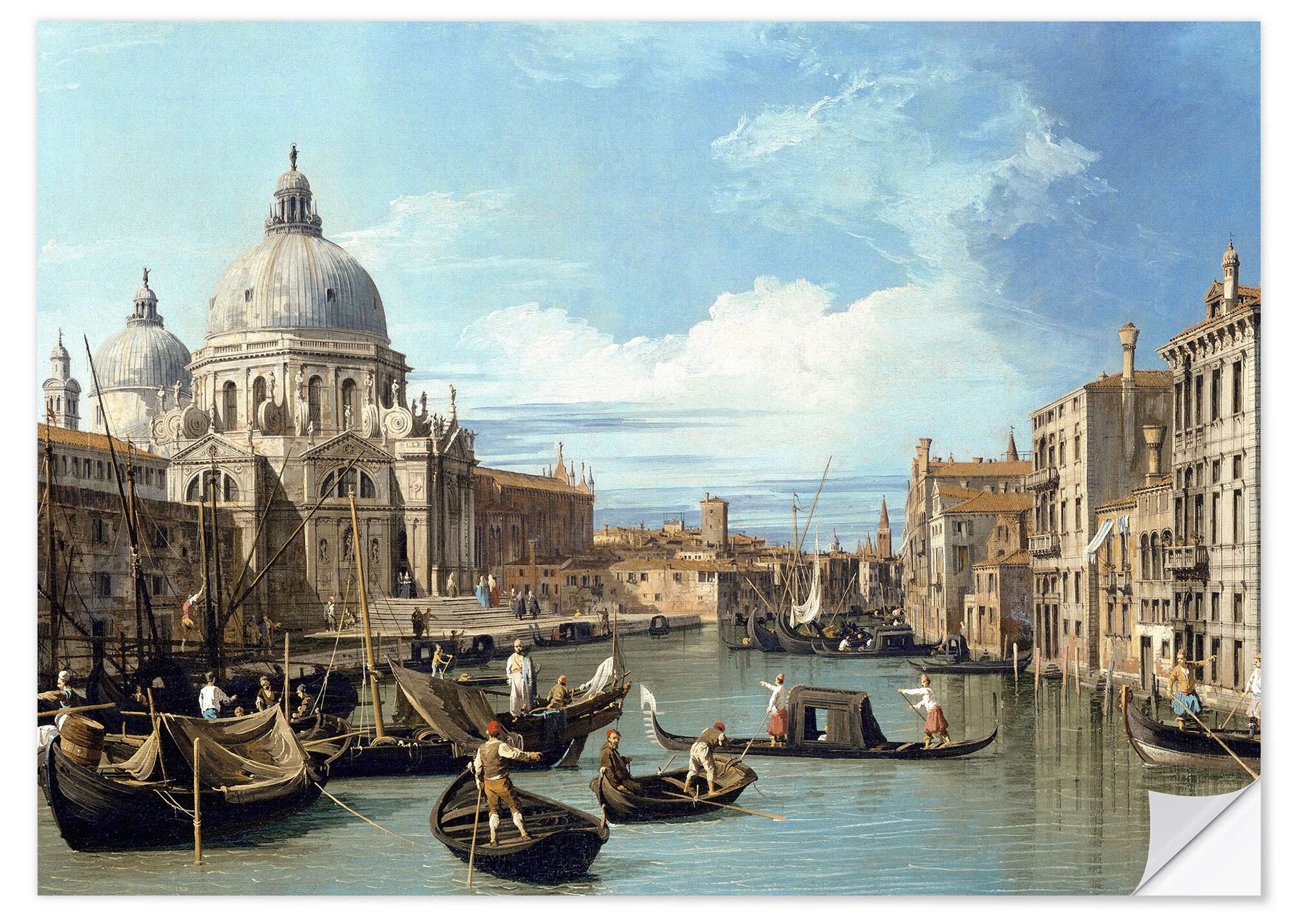 Posterlounge Wandfolie Bernardo Bellotto (Canaletto), Die Einfahrt zum Canal Grande, Badezimmer Maritim Malerei