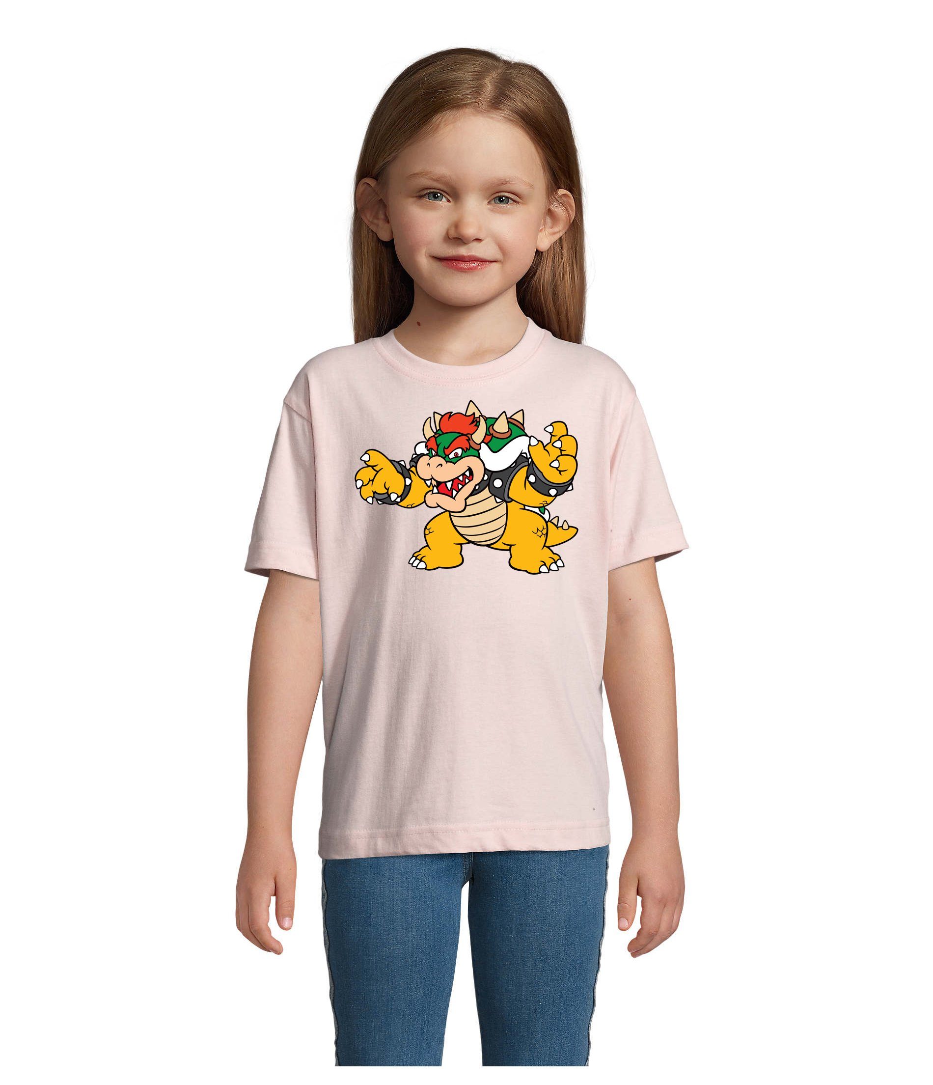 Blondie & Brownie T-Shirt Kinder Bowser Nintendo Mario Yoshi Luigi Game Gamer Konsole Rosa