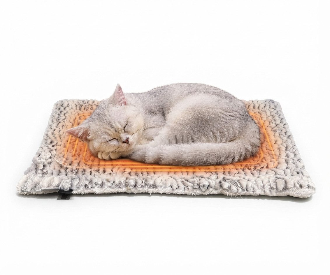 LaCute Tierdecke Selbstwärmende Haustiermatte 70 × 47 × 3 cm, Plüsch/Fleece, Selbstwärmend ohne Strom, wärmereflektierende Isolierung, wendbar