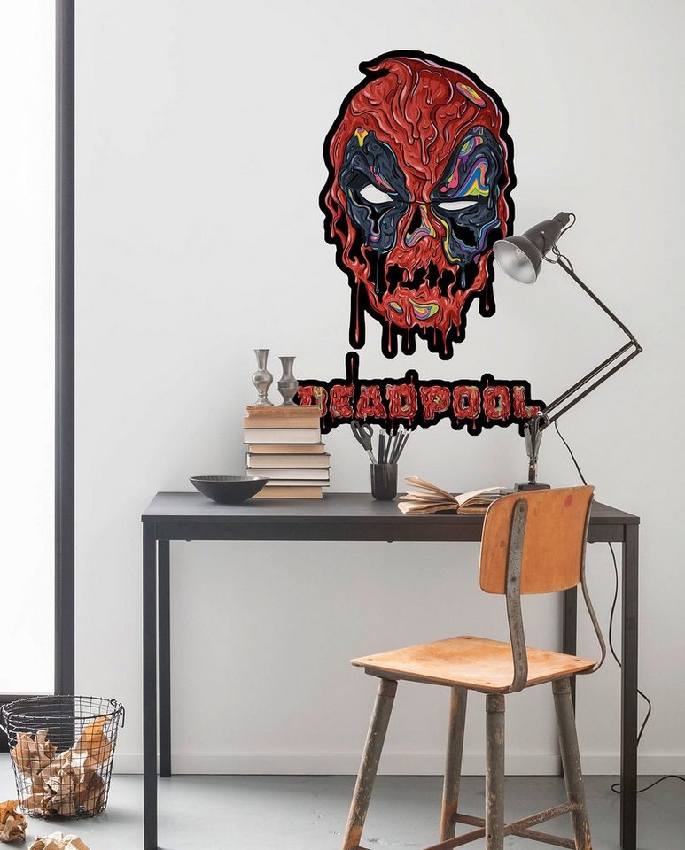 Komar Wandtattoo Deadpool Meltpool (2 St), 50x70 cm (Breite x Höhe), selbstklebendes  Wandtattoo