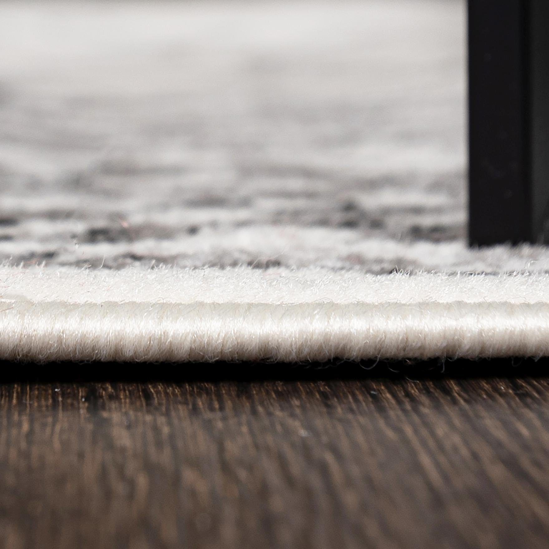 Designteppich Modern Teppich Pflegeleich, Höhe Vintage Geeignet x Weich, 150 - für Kurzflor mm, Fußbodenheizung, Grau 80 7 Mazovia, cm