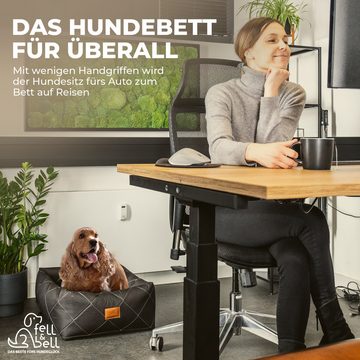 fell&bell Hunde-Autositz, Doppelt Sicher mit 2 Gurten, Bis Mittlere Hunde - 2 in 1 Hundebett