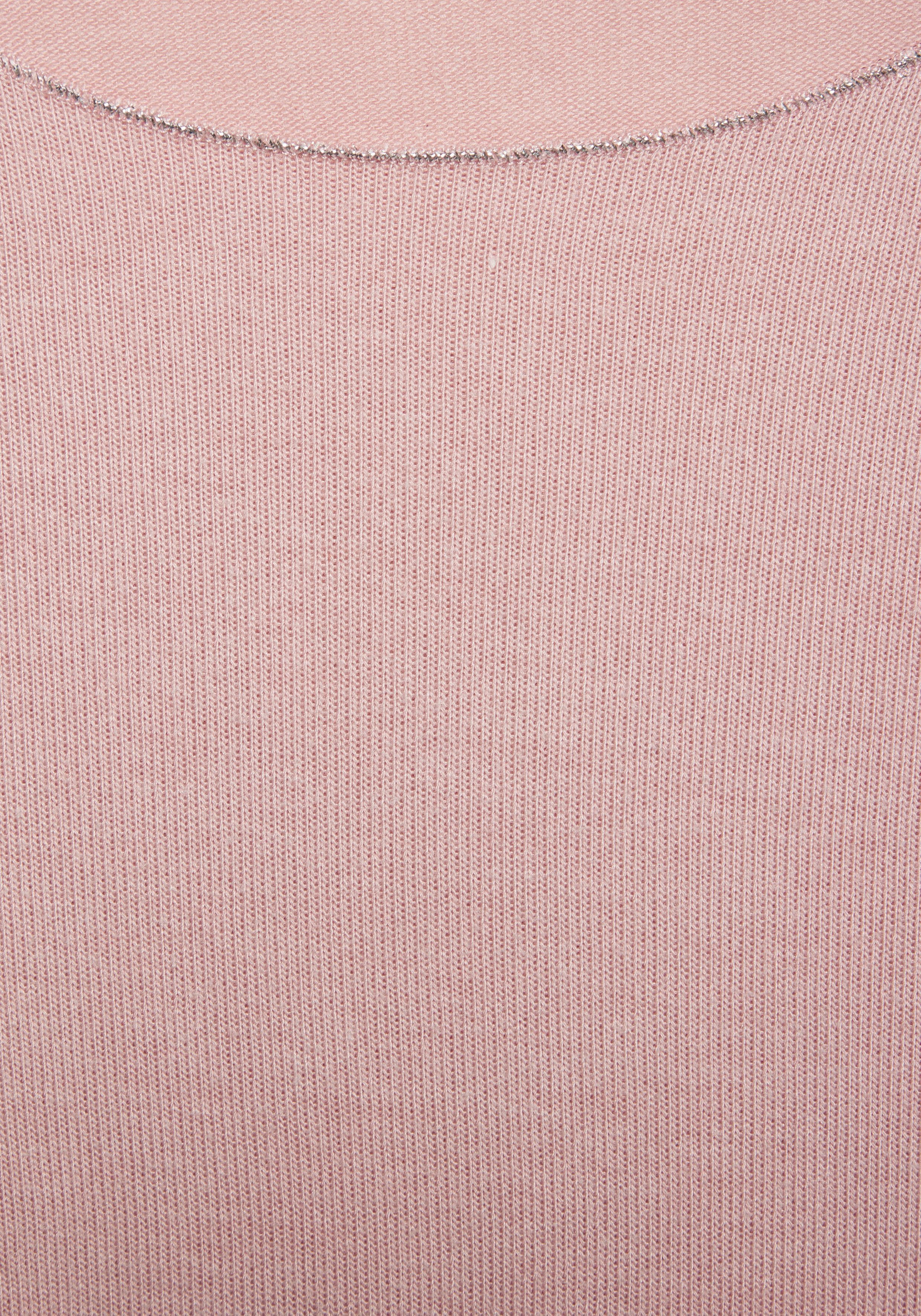 LASCANA Langarmshirt mit feiner Glitzereinfassung aus weichem Viskose-Feinstrick