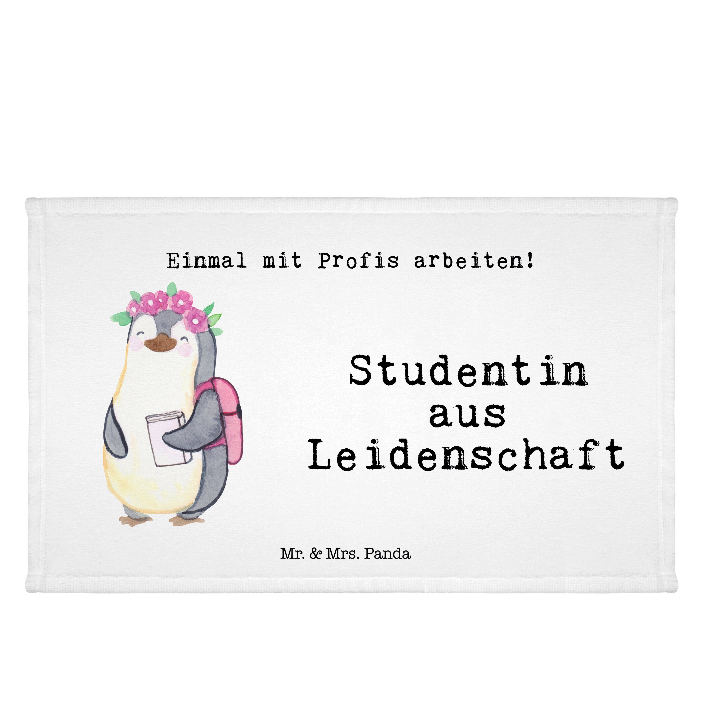 Mr. & Mrs. Panda Handtuch Studentin aus Leidenschaft - Weiß - Geschenk, Kinder Handtuch, Frotti, (1-St) | Alle Handtücher