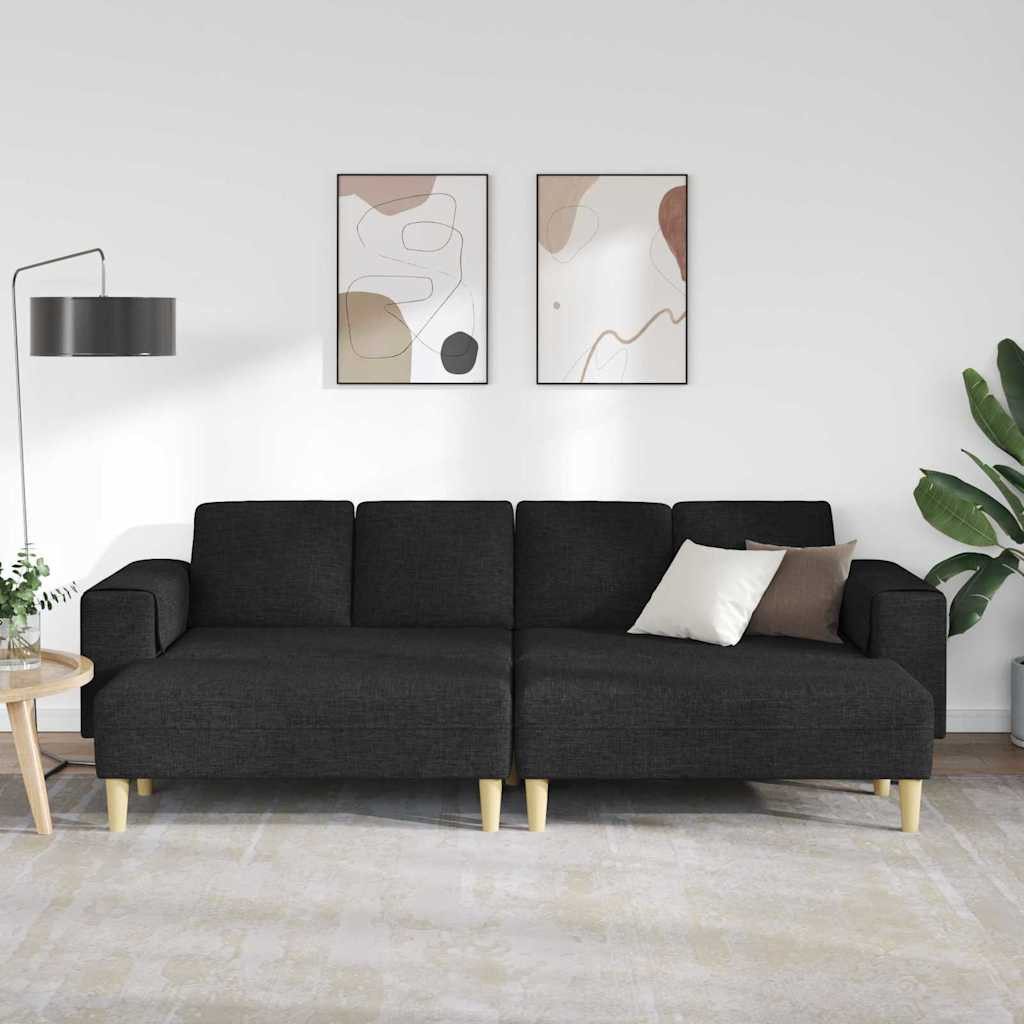 vidaXL Sofa Sofa Set Schwarz Stoff, günstig online kaufen