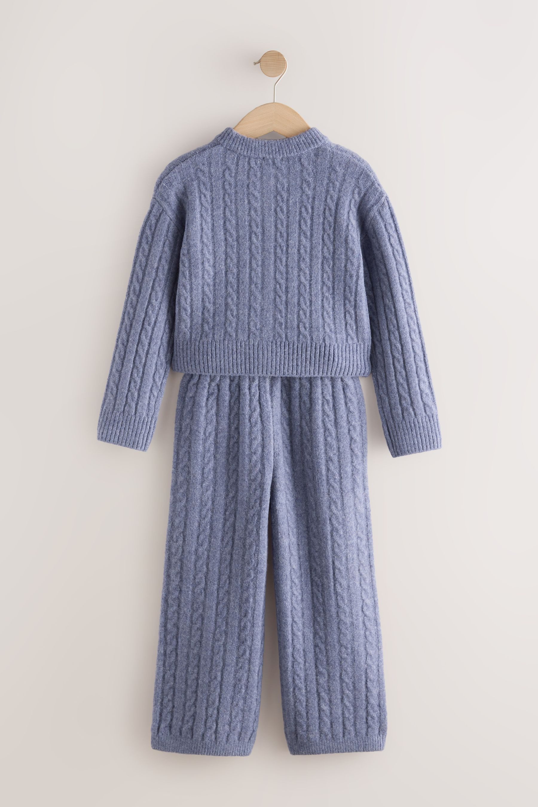Next Langarmshirt & Leggings Cardigan mit Zopfmuster und Hose im Set (2-tlg)