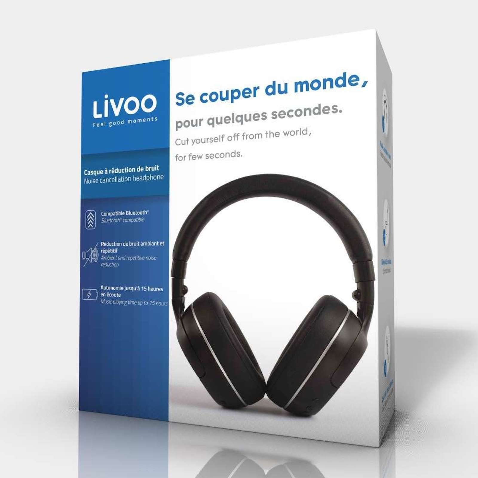 Ohrpolster Kopfhörer Bluetooth LIVOO USB Geräuschreduzierung LIVOO aktive Mikro TES217