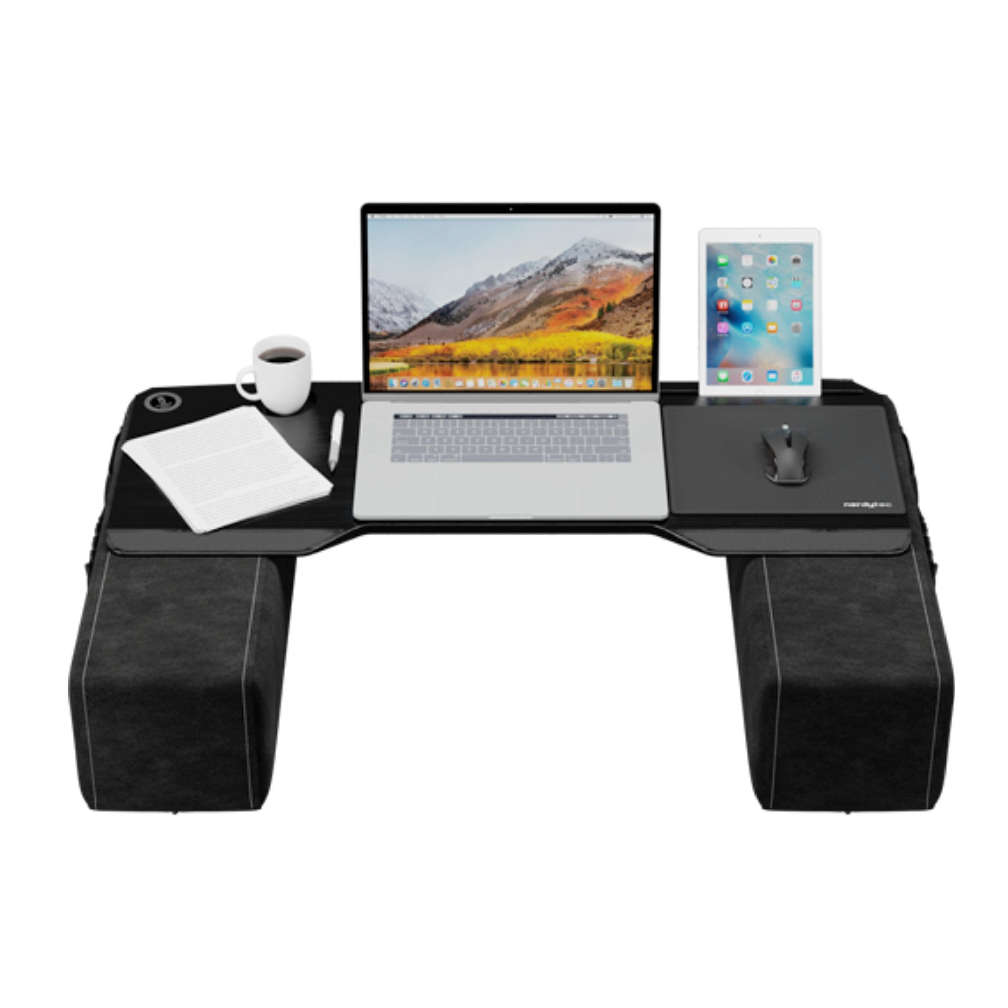 COUCHMASTER Computertisch CYBOSS - Ergonomisches Lapdesk für Home Office und Gaming, extra groß (1 CYBOSS Bambus Lapboard, 2 Kissen), Extra großes Lapboard ca. 100 cm x 39 cm
