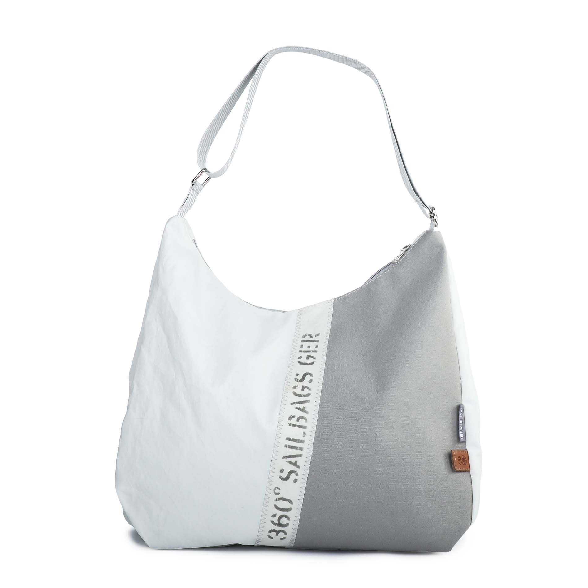 360Grad Umhängetasche Bucht Handtasche Segeltuch Tasche Stencil weiss grau